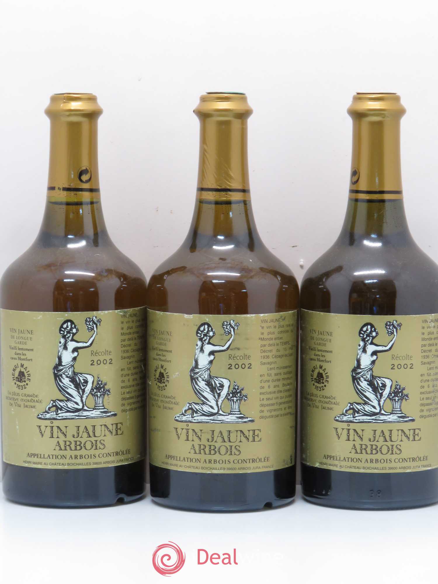 Arbois Vin Jaune Henri Maire (sans prix de réserve) 2002 - Posten von 3 Flaschen - 0