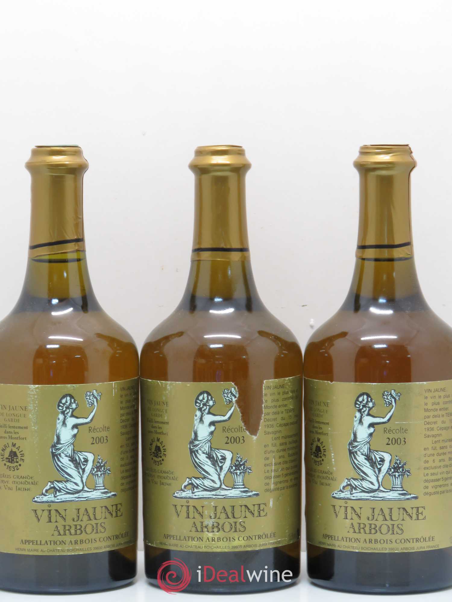 Arbois Vin Jaune Henri Maire (sans prix de réserve) 2003 - Posten von 3 Flaschen - 0