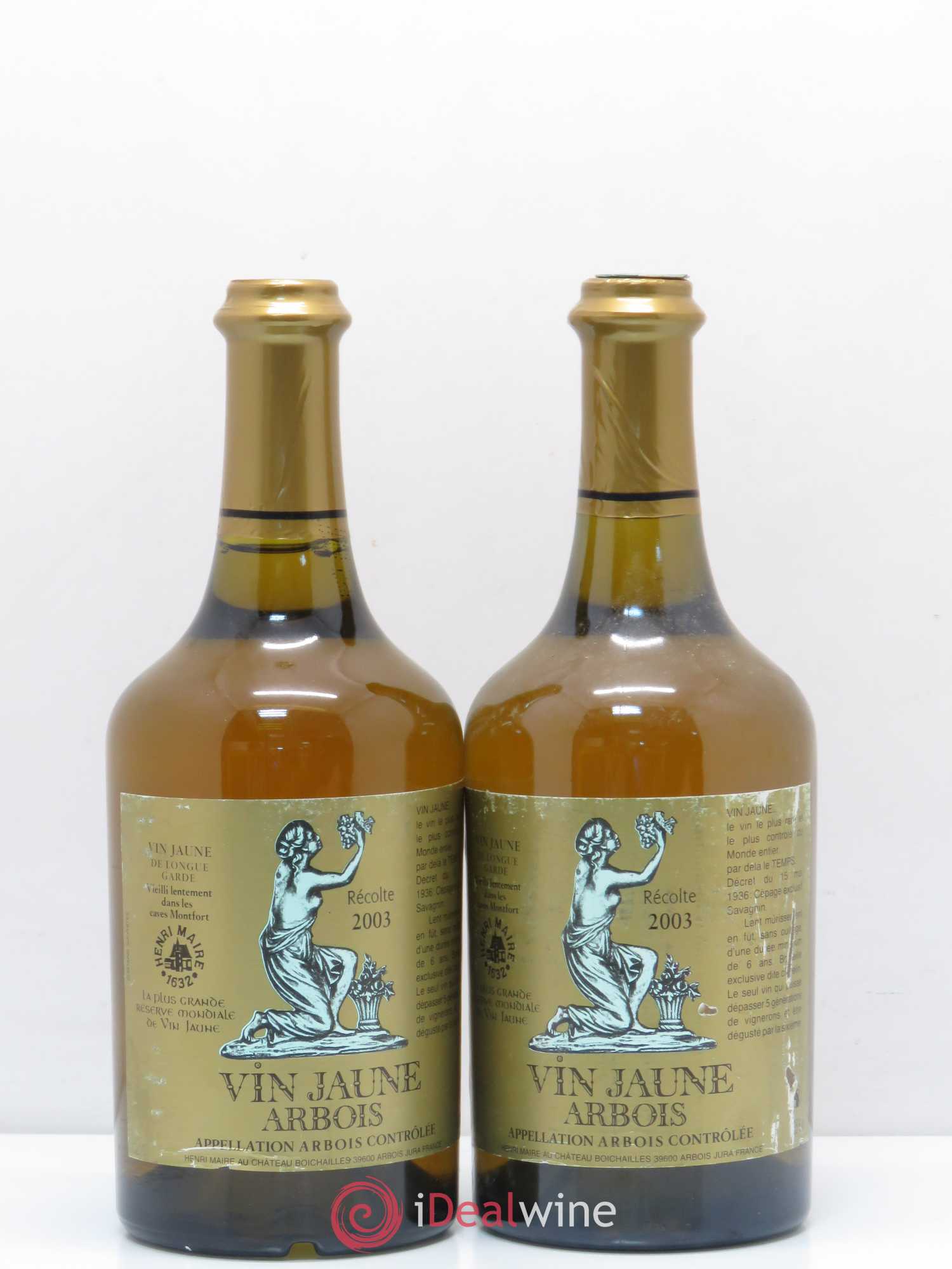 Arbois Vin Jaune Henri Maire (sans prix de réserve) 2003 - Posten von 2 Flaschen - 0