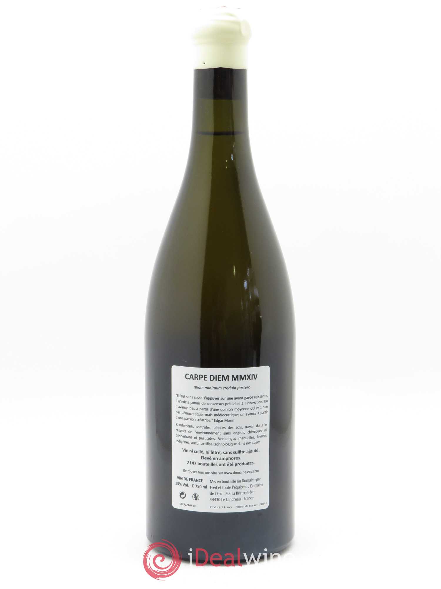 Vin de France Carpe Diem Domaine de L'Ecu 2014 - Lot de 1 bouteille - 1