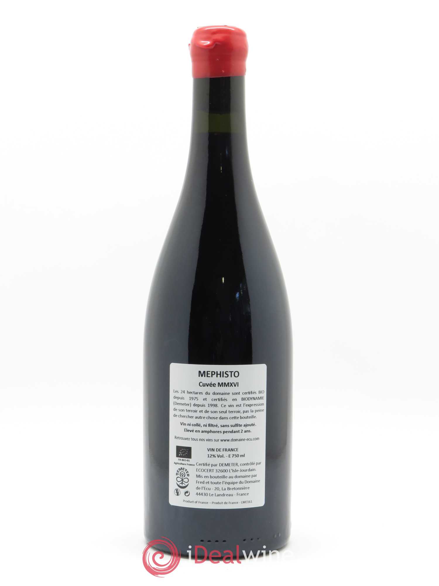 Vin de France Méphisto Domaine de L'Ecu 2016 - Lot de 1 bouteille - 1