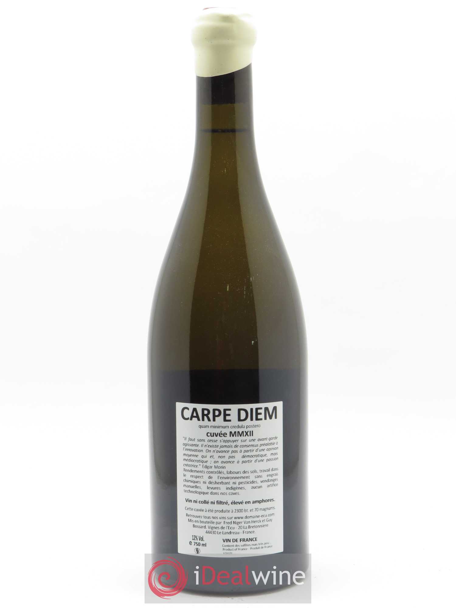 Vin de France Carpe Diem Domaine de L'Ecu 2012 - Lot de 1 bouteille - 1