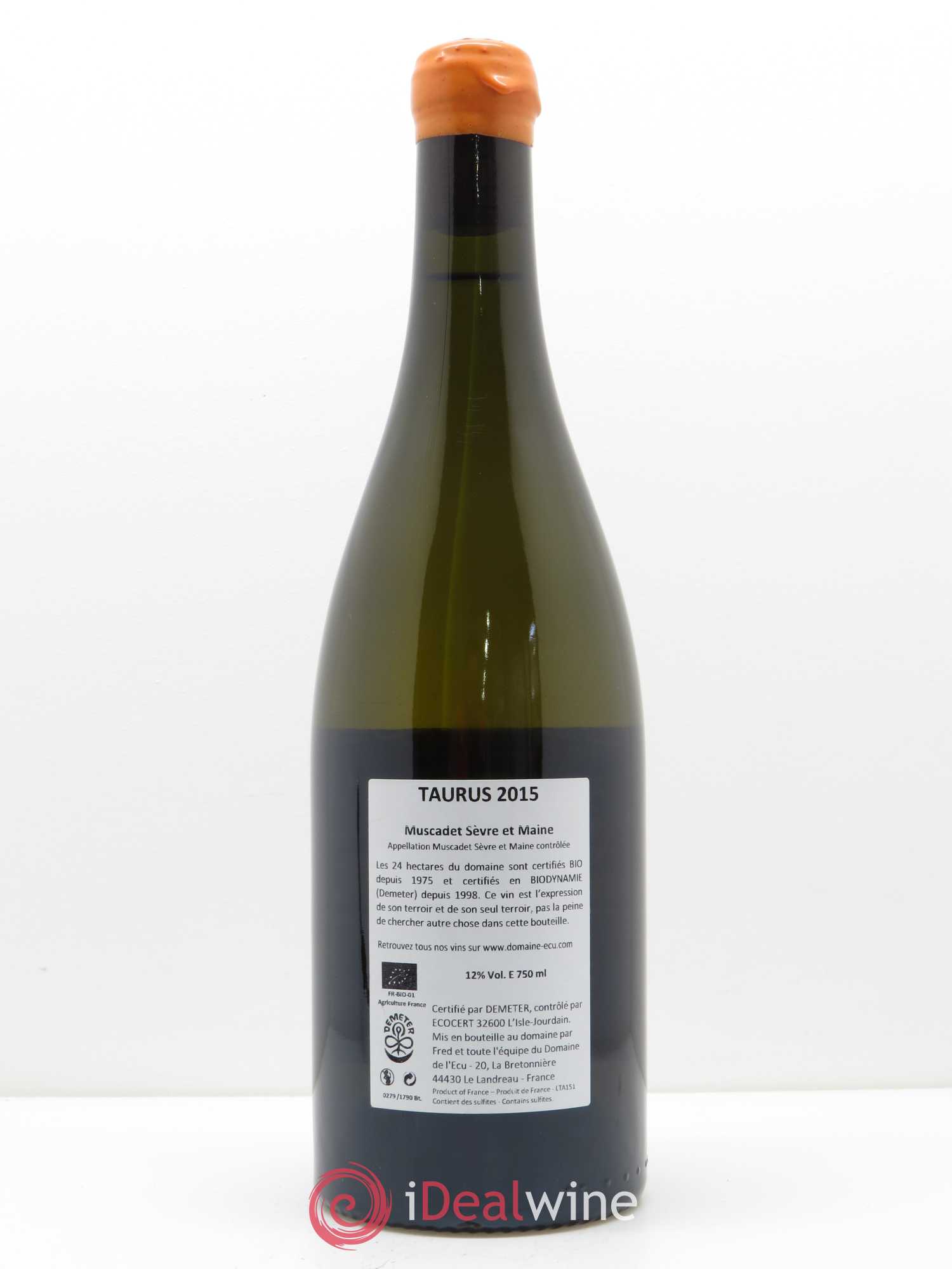 Vin de France (ex-Muscadet-Sèvre-et-Maine) Taurus Domaine de L'Ecu 2015 - Lot de 1 bouteille - 1