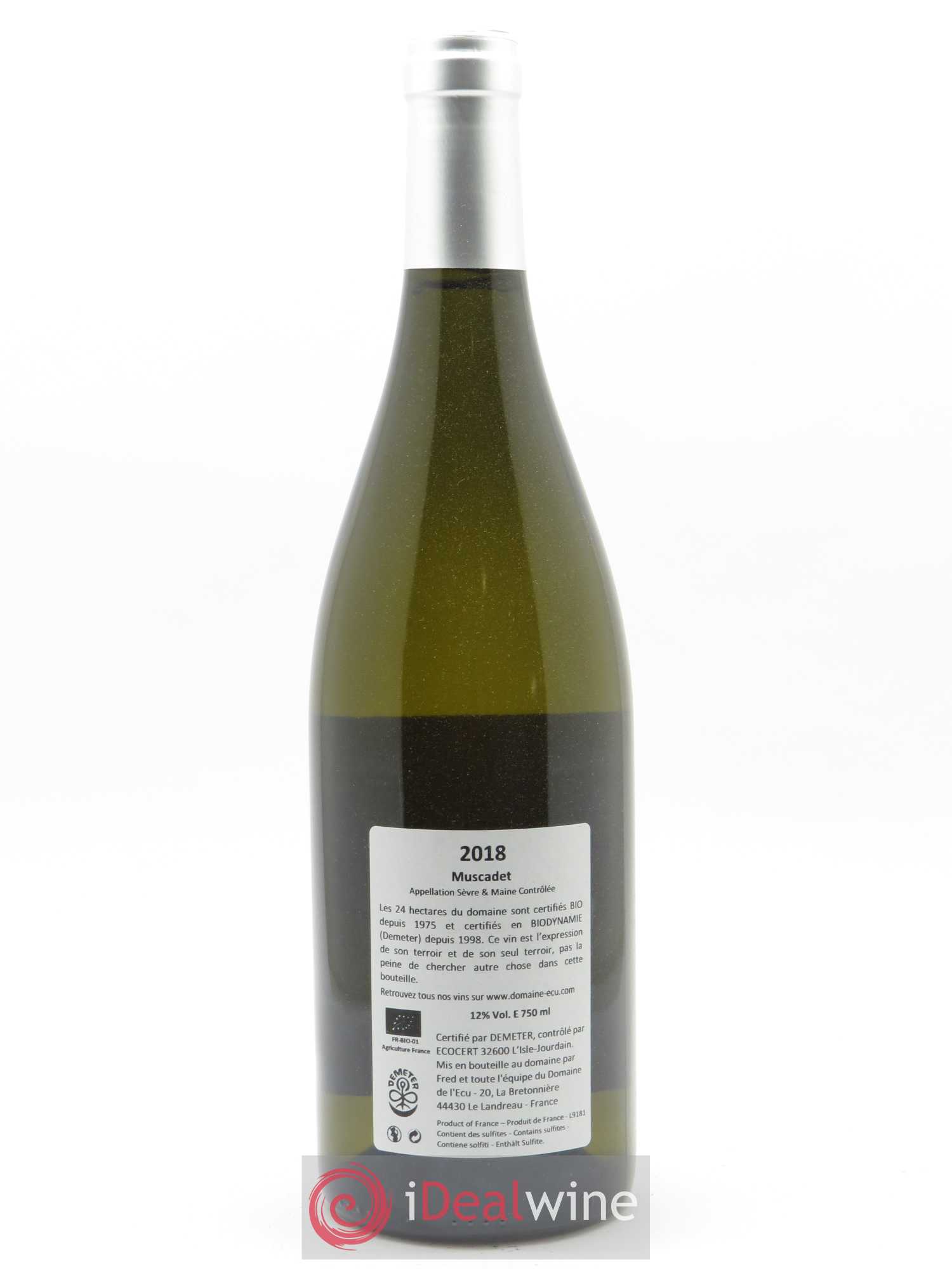 Vin de France (anciennement Muscadet-Sèvre-et-Maine) Classic Domaine de L'Ecu 2018 - Lot of 1 bottle - 1