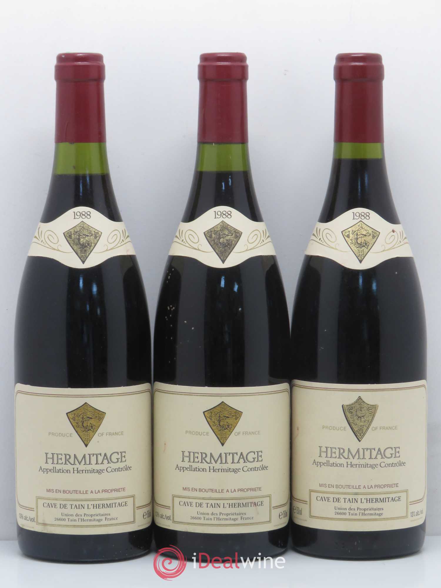 Hermitage Cave de Tain L'Hermitage 1988 - Posten von 3 Flaschen - 0