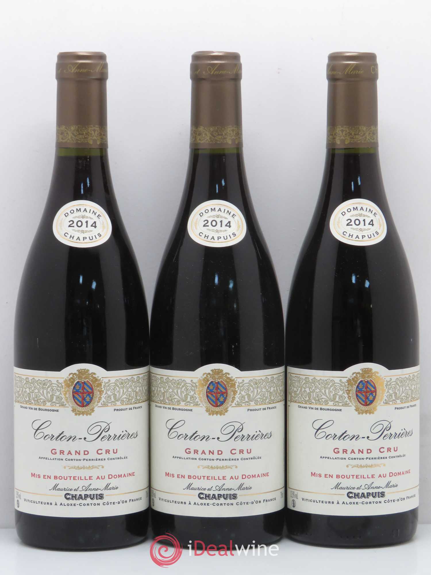 Corton Grand Cru Perriere Domaine Chapuis 2014 - Posten von 3 Flaschen - 0