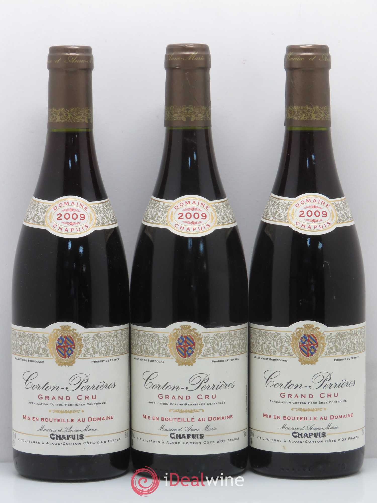 Corton Grand Cru Perrieres Domaine Maurice Chapuis 2009 - Posten von 3 Flaschen - 0