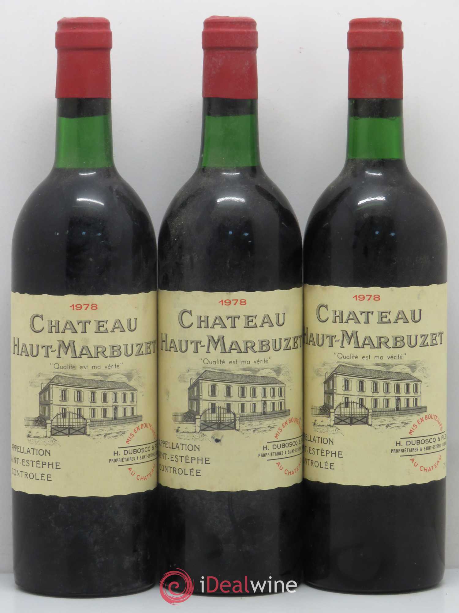 Château Haut Marbuzet 1978 - Lot de 12 bouteilles - 1
