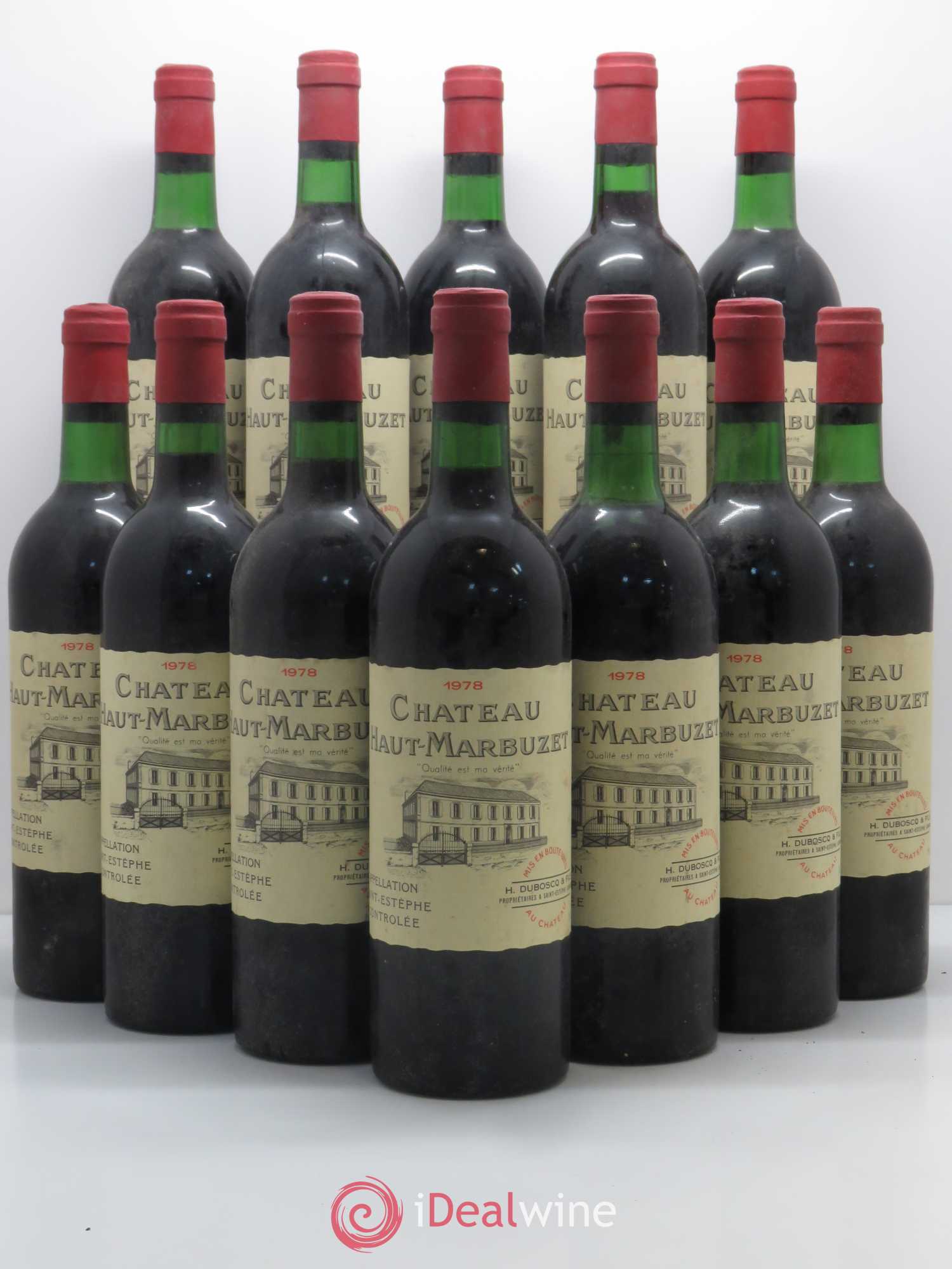 Château Haut Marbuzet 1978 - Lot de 12 bouteilles - 0