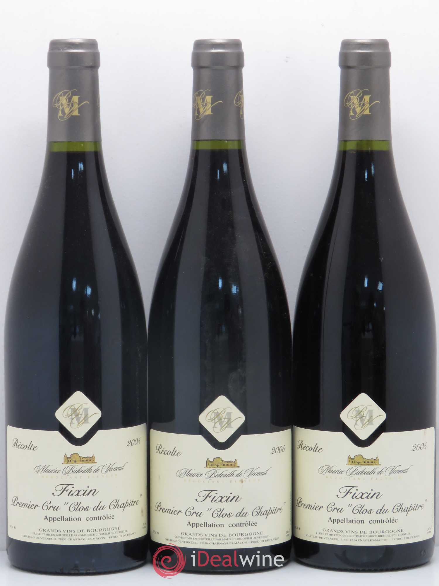 Fixin 1er Cru Clos du Chapritre Maurice Bidouilh de Verneuil 2005 - Posten von 6 Flaschen - 1