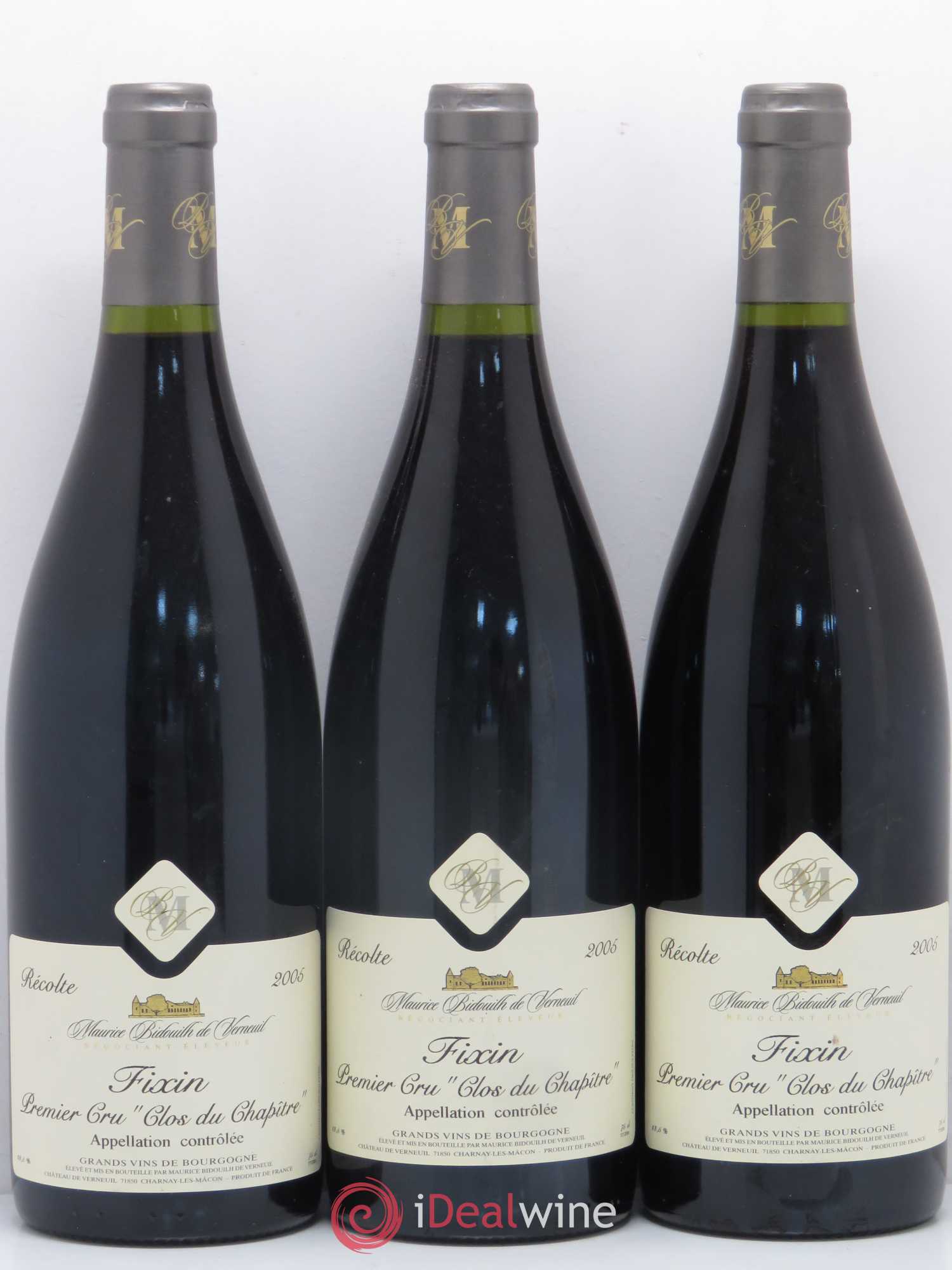Fixin 1er Cru Clos du Chapritre Maurice Bidouilh de Verneuil 2005 - Posten von 6 Flaschen - 2