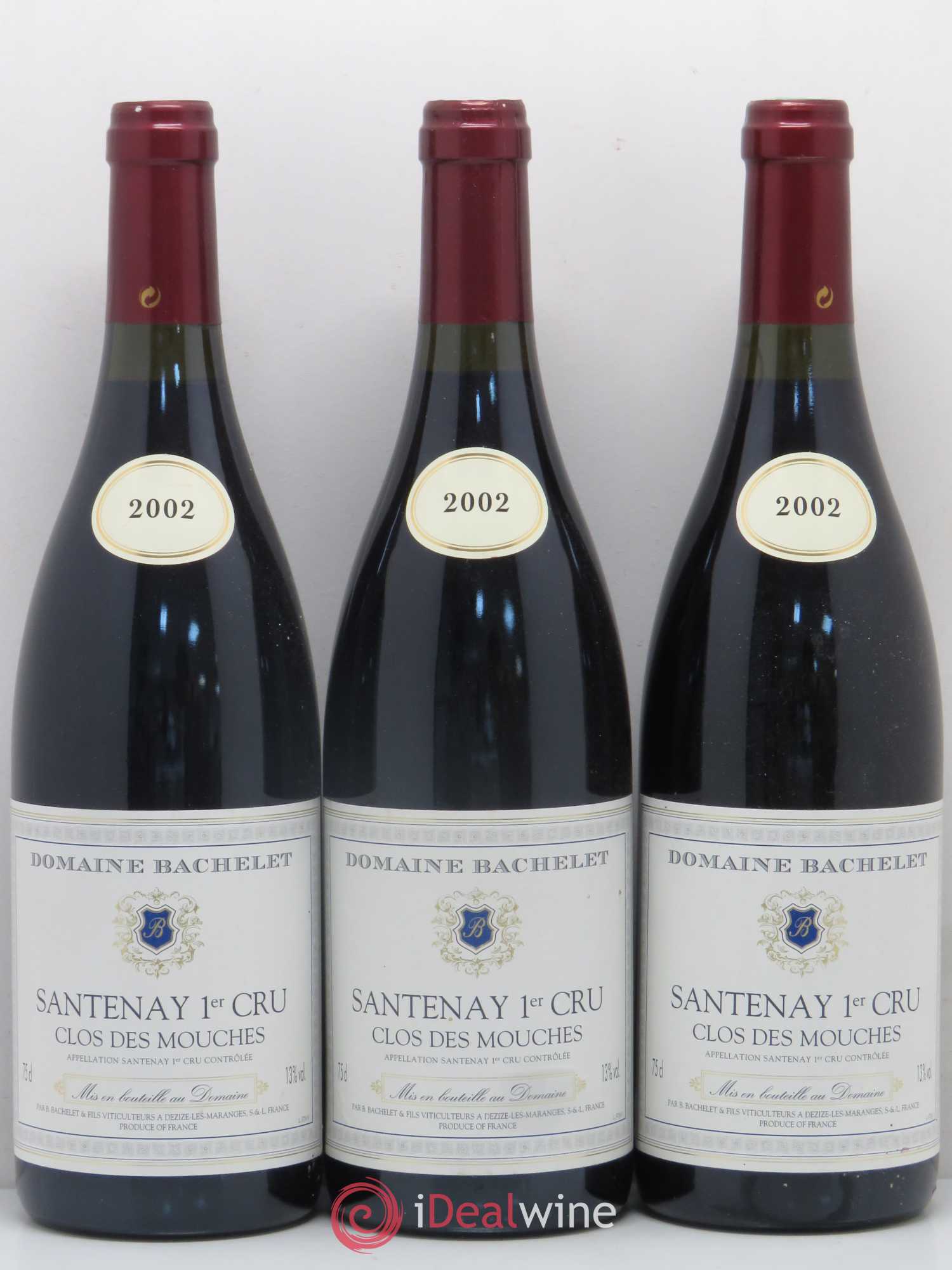 Santenay 1er Cru Clos des Mouches Domaine Bachelet 2002 - Posten von 3 Flaschen - 0