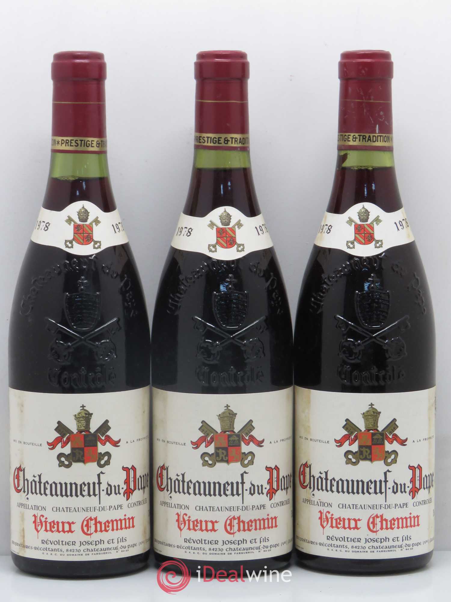 Châteauneuf-du-Pape Vieux Chemin Joseph Revoltier et Fils 1978 - Posten von 6 Flaschen - 1