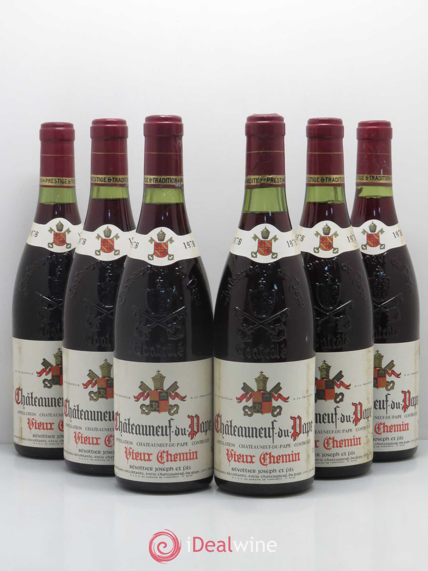 Châteauneuf-du-Pape Vieux Chemin Joseph Revoltier et Fils 1978 - Posten von 6 Flaschen - 0