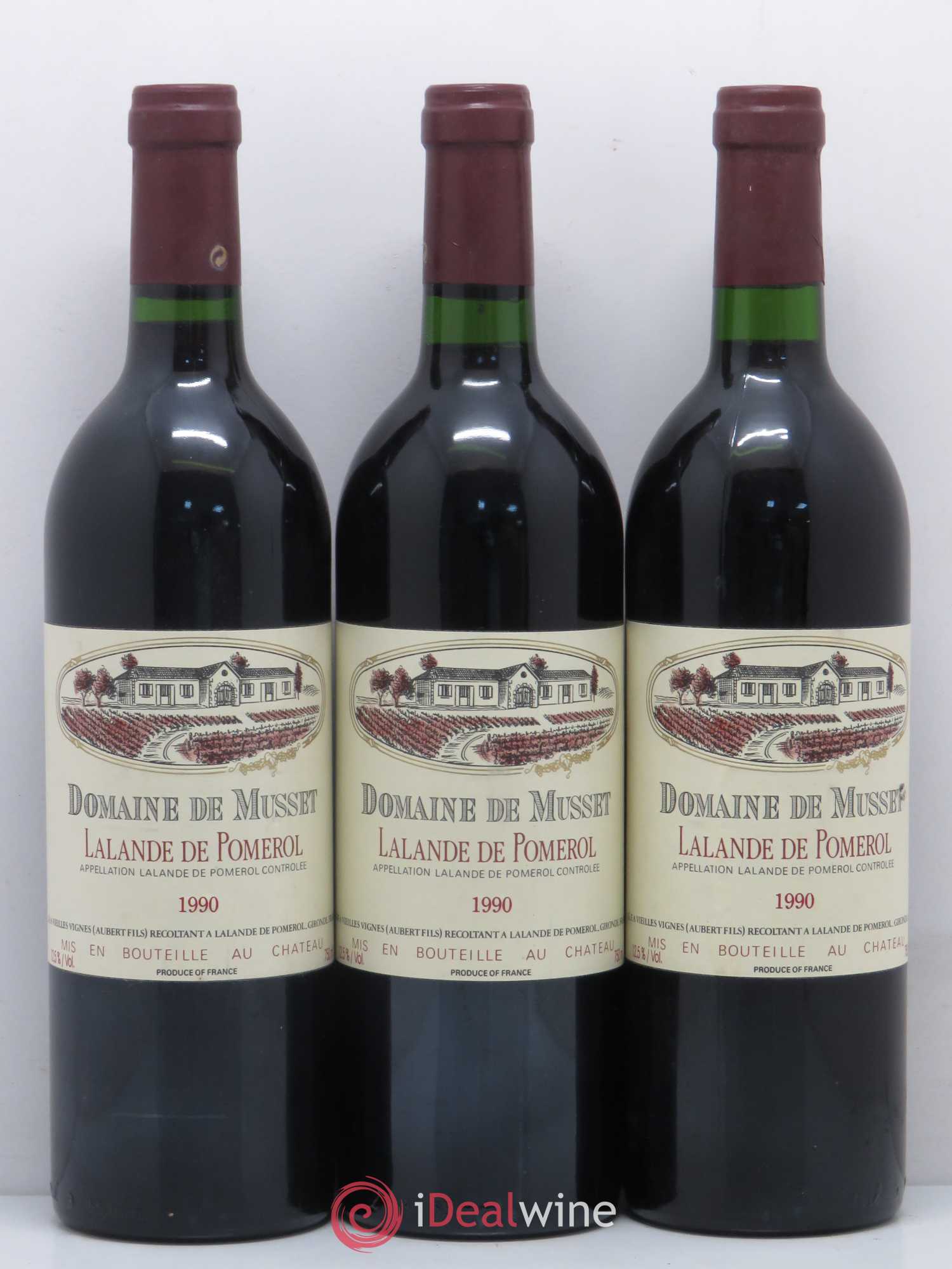 Bordeaux Domaine de Musset Lalande de Pomerol 1990 - Posten von 6 Flaschen - 1
