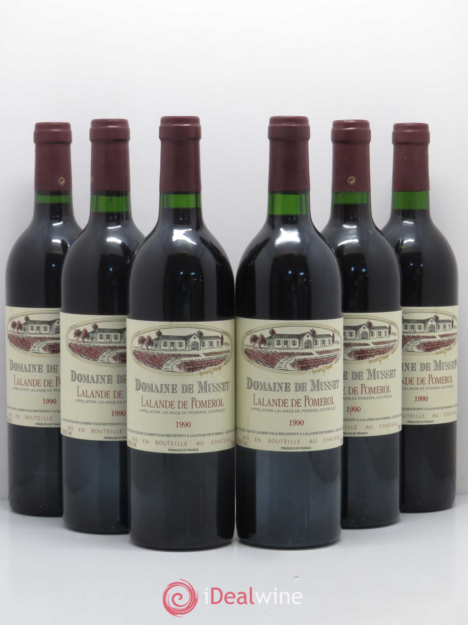 Bordeaux Domaine de Musset Lalande de Pomerol 1990 - Posten von 6 Flaschen - 0