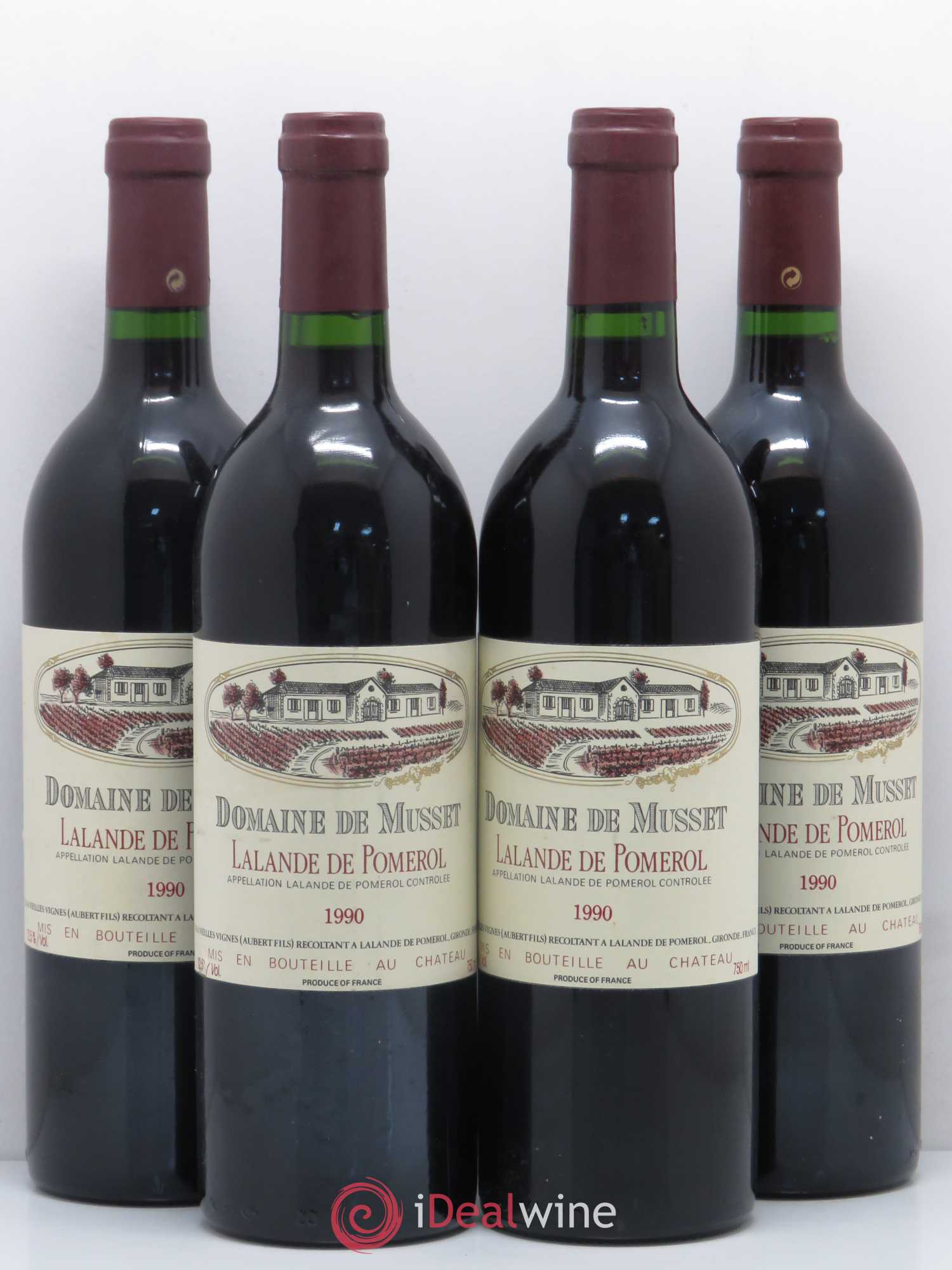 Bordeaux Domaine de Musset Lalande de Pomerol 1990 - Posten von 4 Flaschen - 0