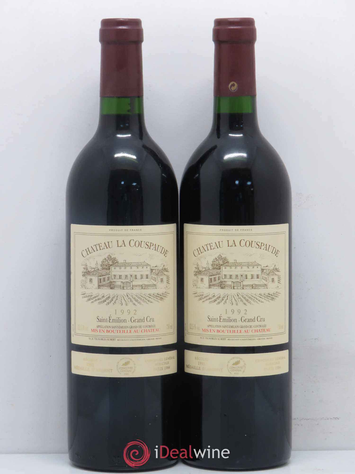 Saint-Émilion Château La Couspaude 1992 - Posten von 2 Flaschen - 0
