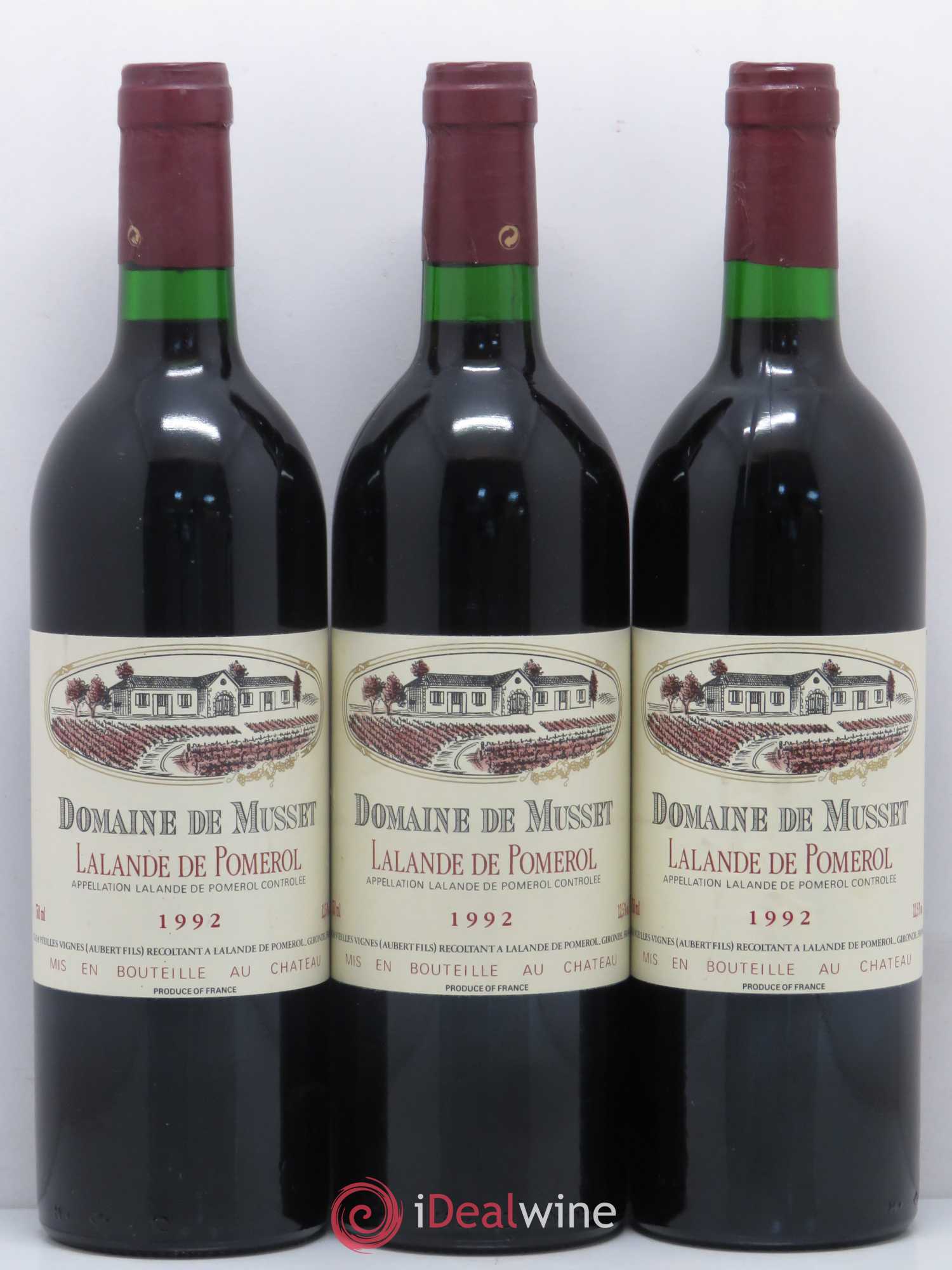 Bordeaux Domaine de Musset Lalande de Pomerol 1992 - Posten von 12 Flaschen - 3