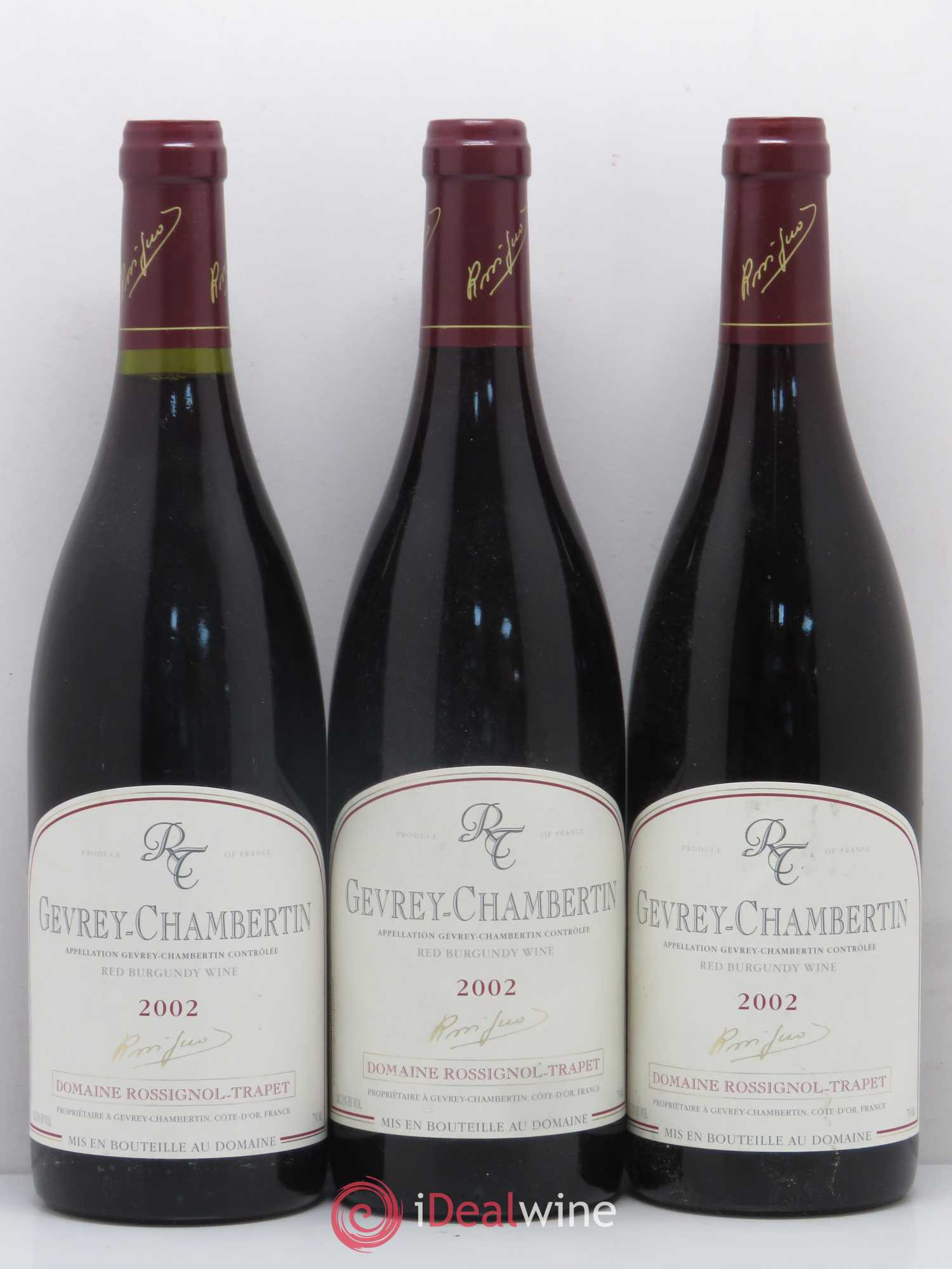 Gevrey-Chambertin Domaine Rossignol Trapet 2002 - Posten von 3 Flaschen - 0