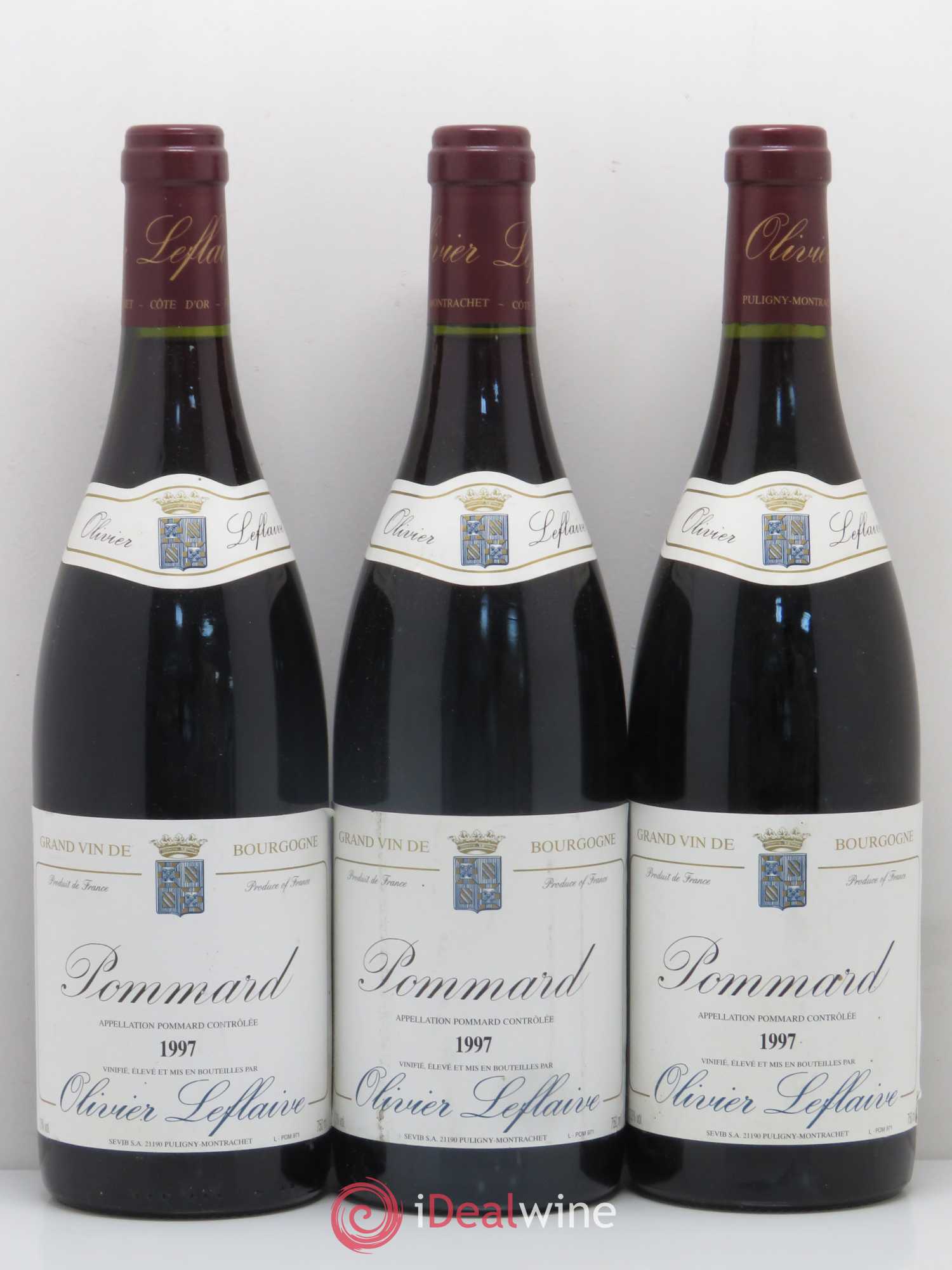 Pommard Domaine Olivier Leflaive 1997 - Lot de 3 bouteilles - 0