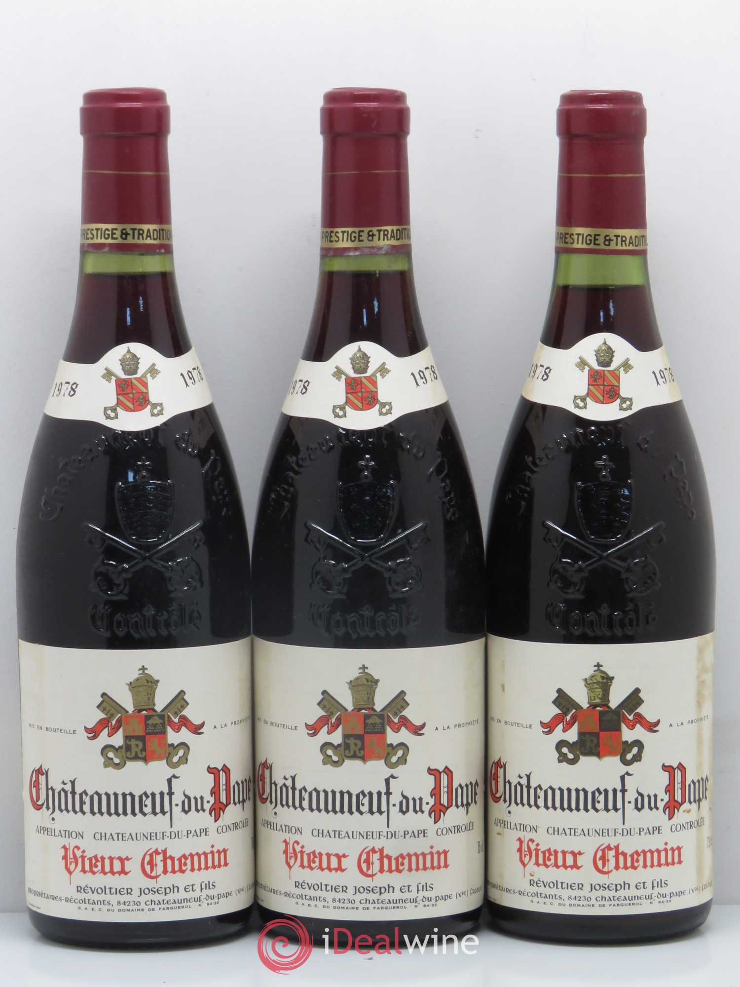 Châteauneuf-du-Pape Vieux Chemin Joseph Revoltier et Fils 1978 - Posten von 12 Flaschen - 4
