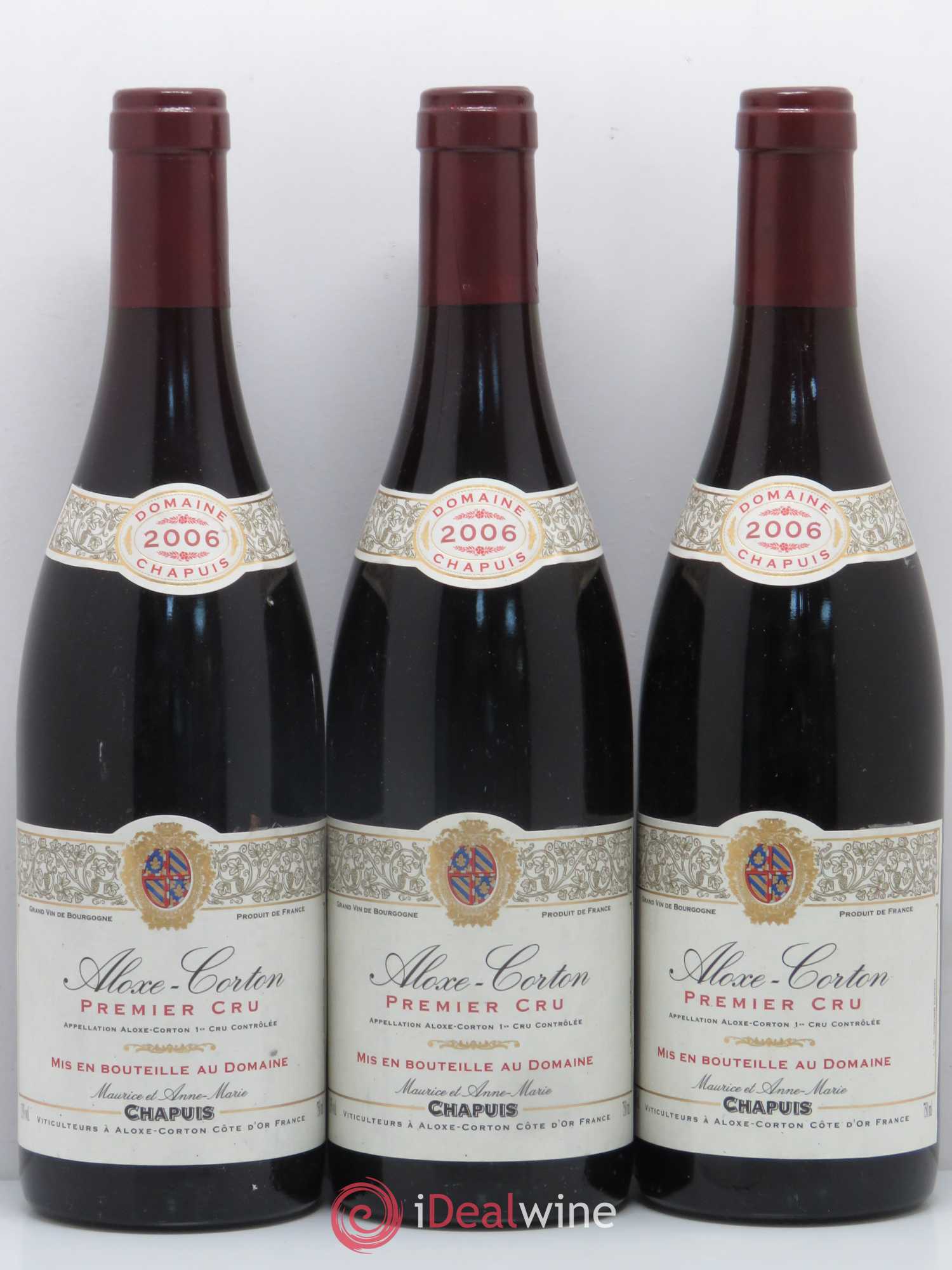 Aloxe-Corton 1er Cru Domaine Chapuis 2006 - Lot de 3 bouteilles - 0