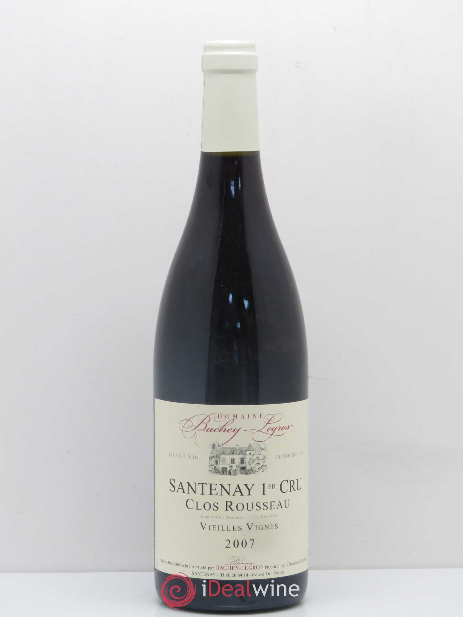 Santenay 1er Cru Vieilles vignes Clos Rousseau Domaine Bachey-Legros 2007 - Posten von 1 Flasche - 0