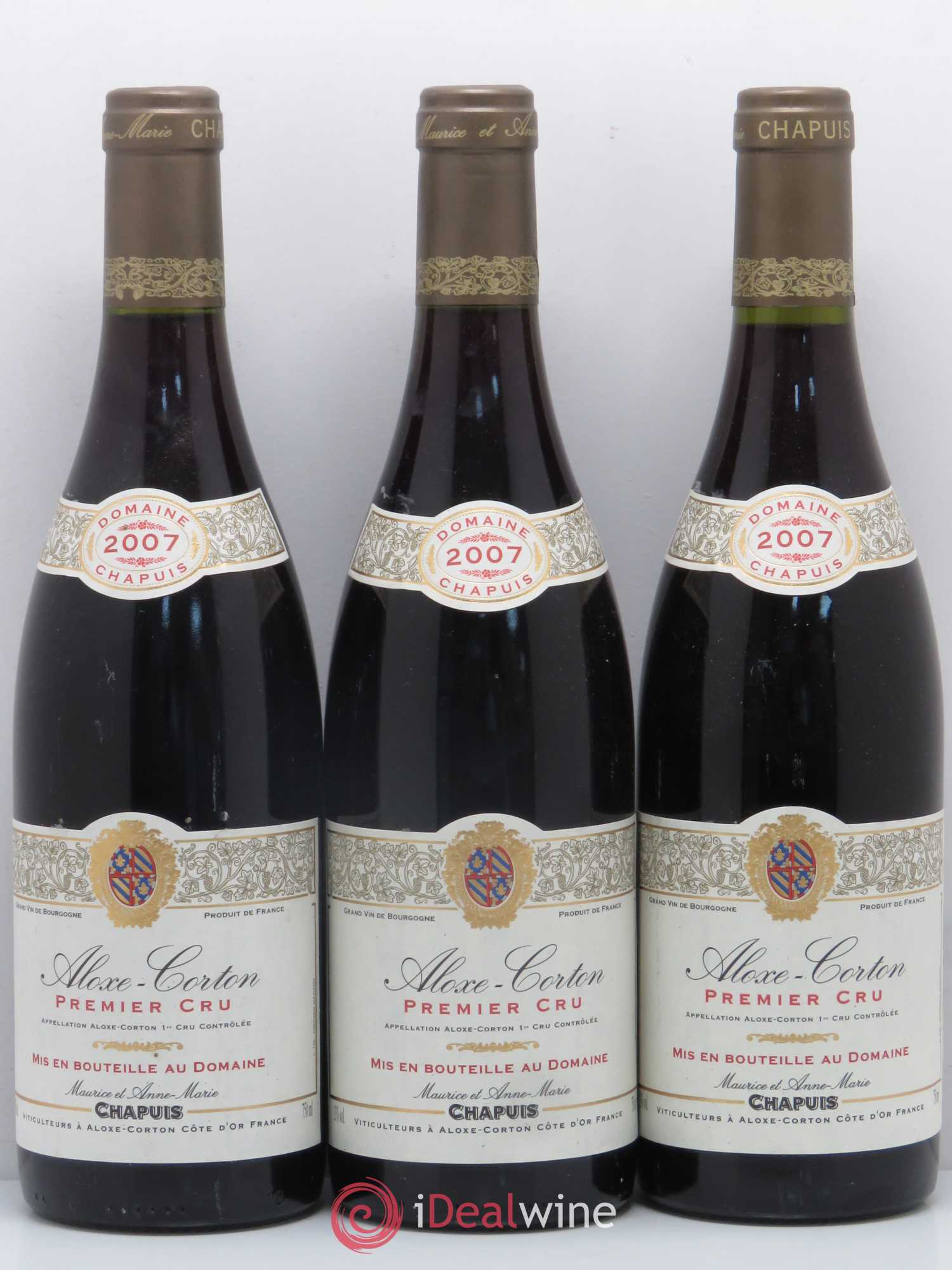 Aloxe-Corton 1er Cru Domaine Chapuis 2007 - Lot de 3 bouteilles - 0