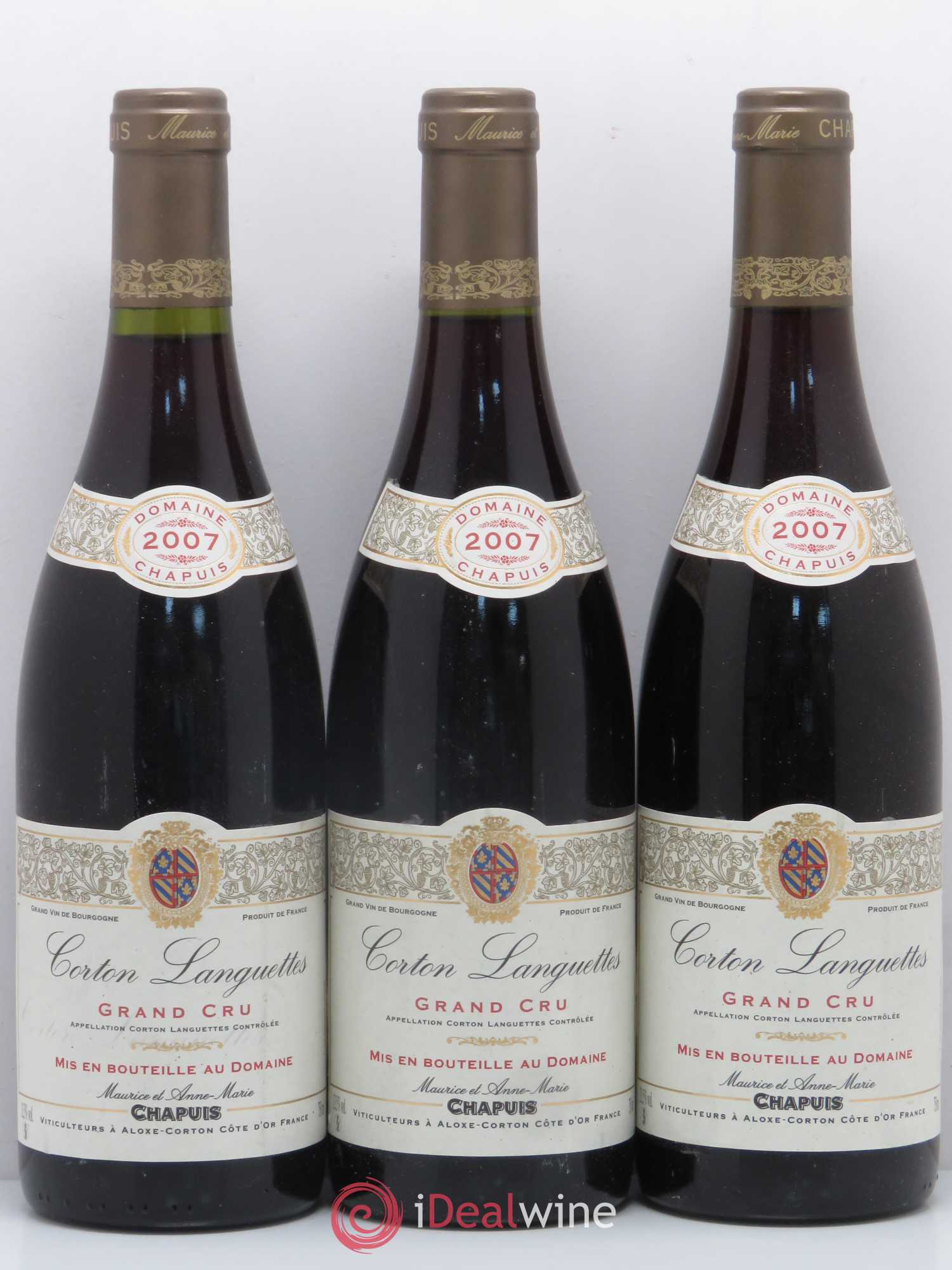 Corton Grand Cru Languettes Domaine Chapuis 2007 - Posten von 3 Flaschen - 0
