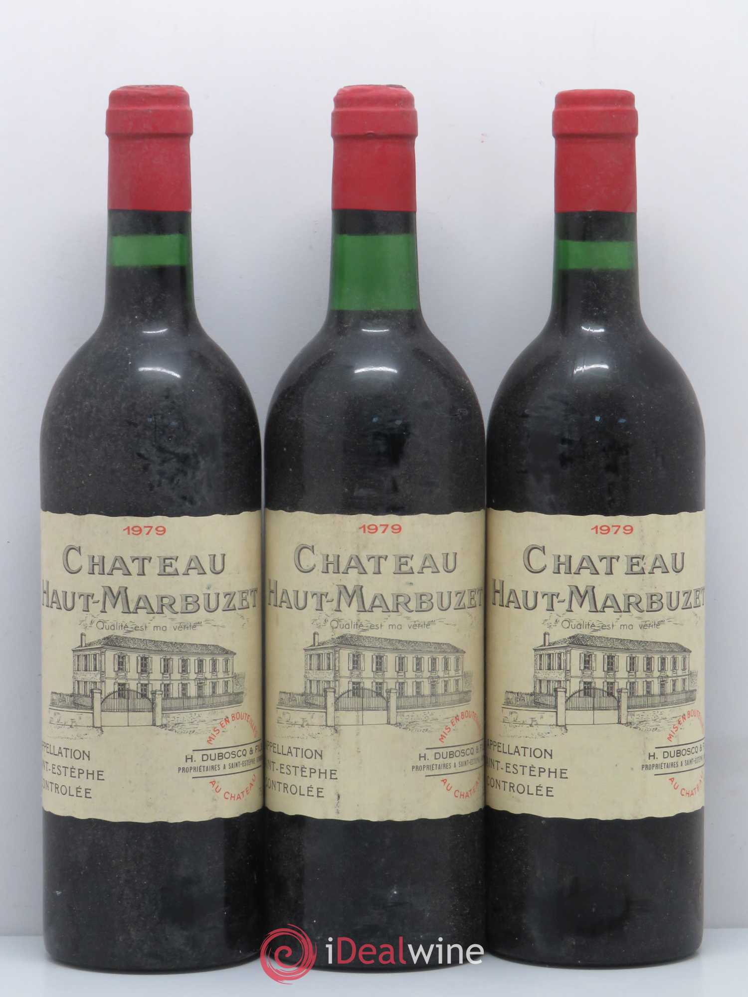 Château Haut Marbuzet 1979 - Lot de 3 bouteilles - 0