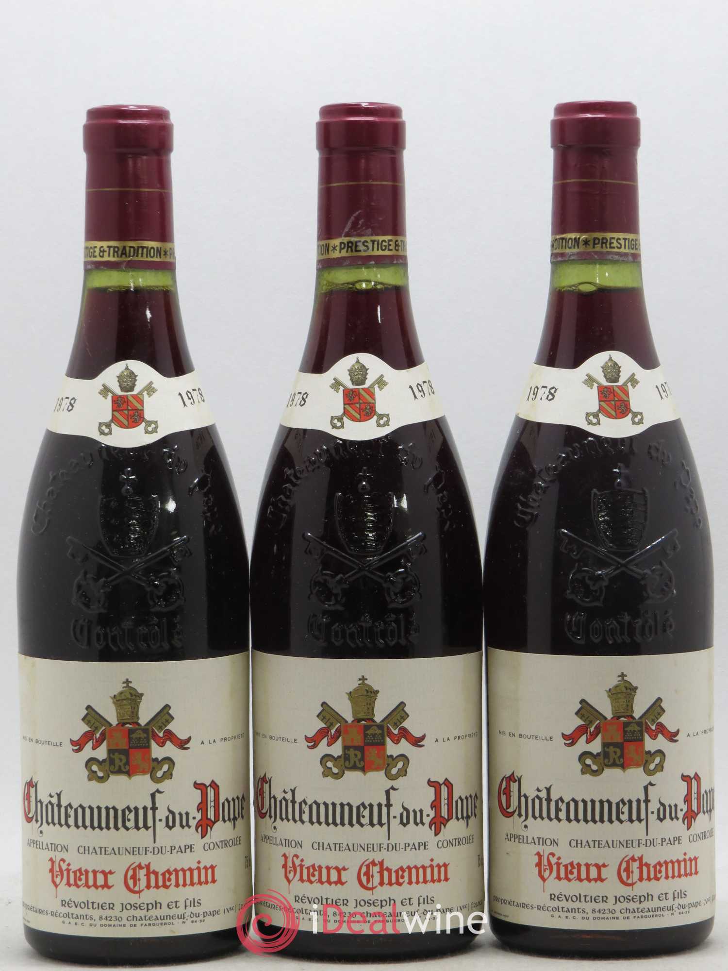 Châteauneuf-du-Pape Vieux Chemin 1978 - Lot de 3 bouteilles - 0