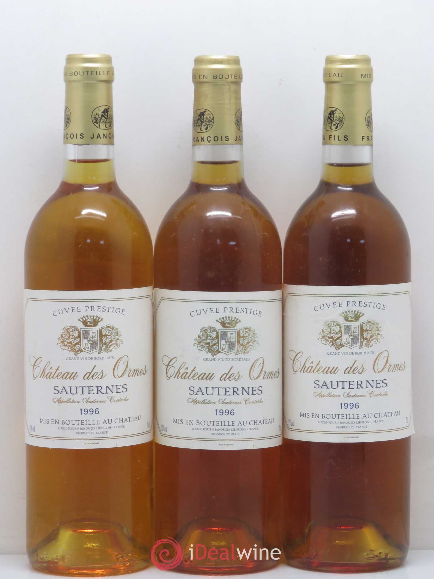 Sauternes Château des Ormes cuvée Prestige 1996 - Lotto di 12 bottiglie - 2