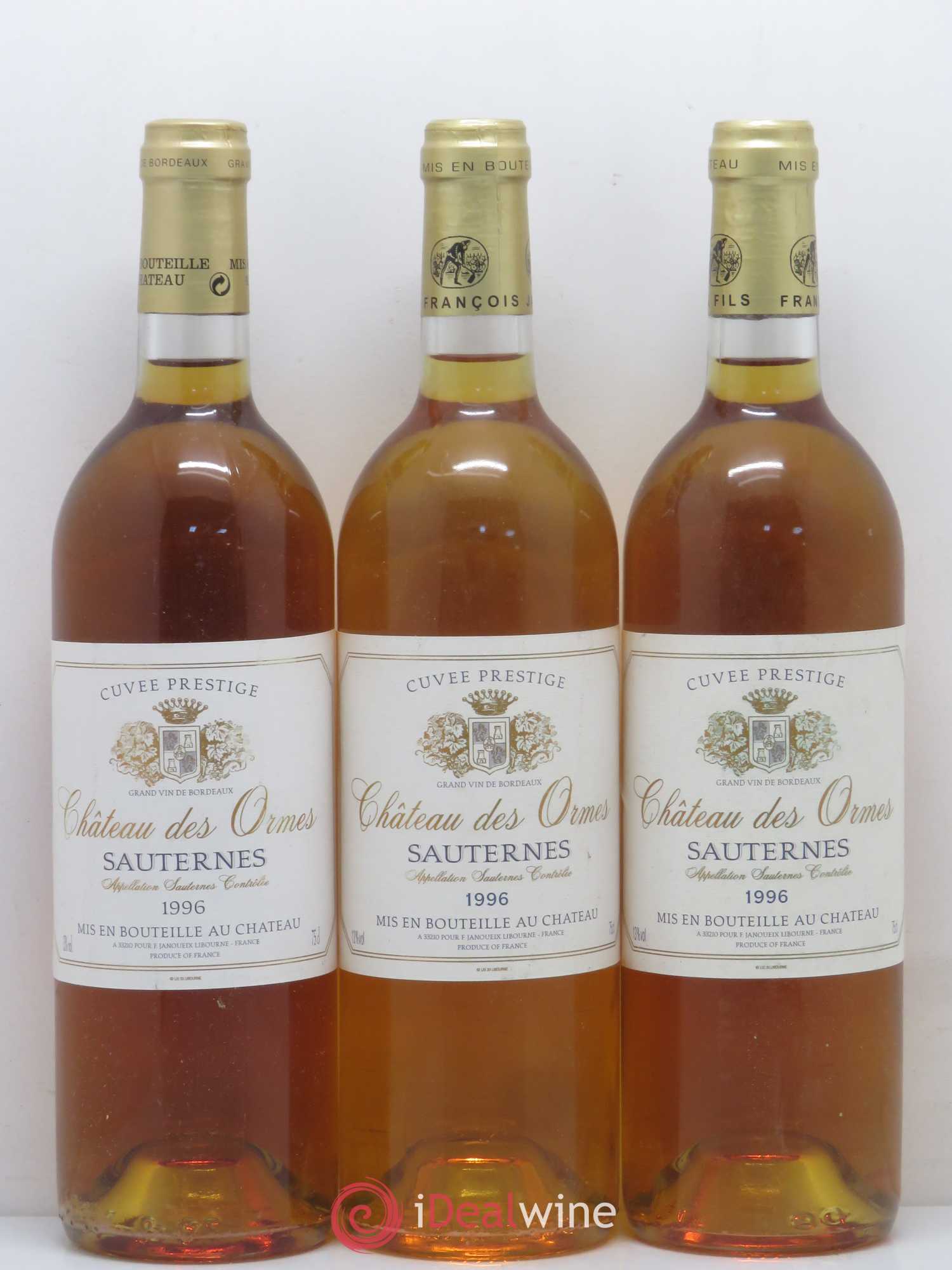 Sauternes Château des Ormes cuvée Prestige 1996 - Lotto di 12 bottiglie - 3