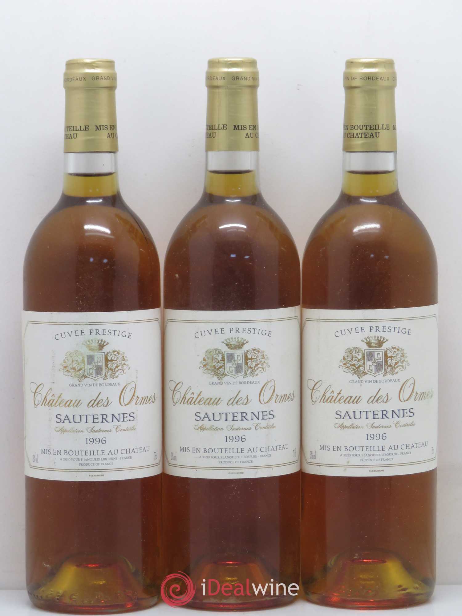 Sauternes Château des Ormes cuvée Prestige 1996 - Lotto di 12 bottiglie - 4