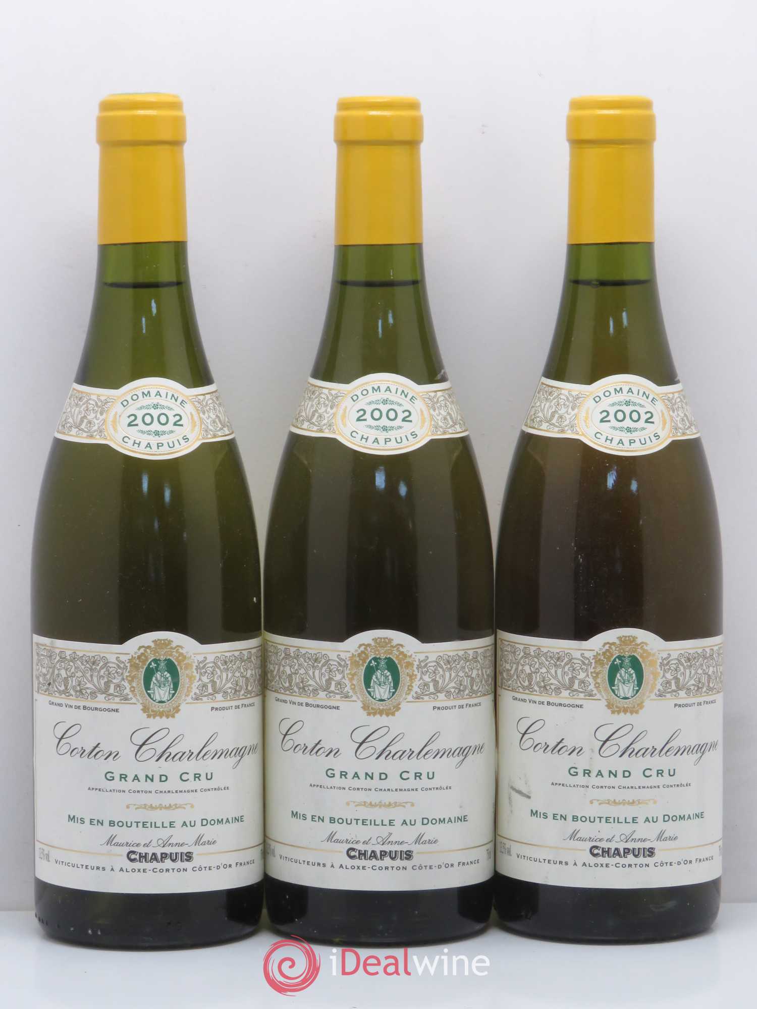 Corton-Charlemagne Grand Cru Domaine Maurice Chapuis 2002 - Posten von 3 Flaschen - 0