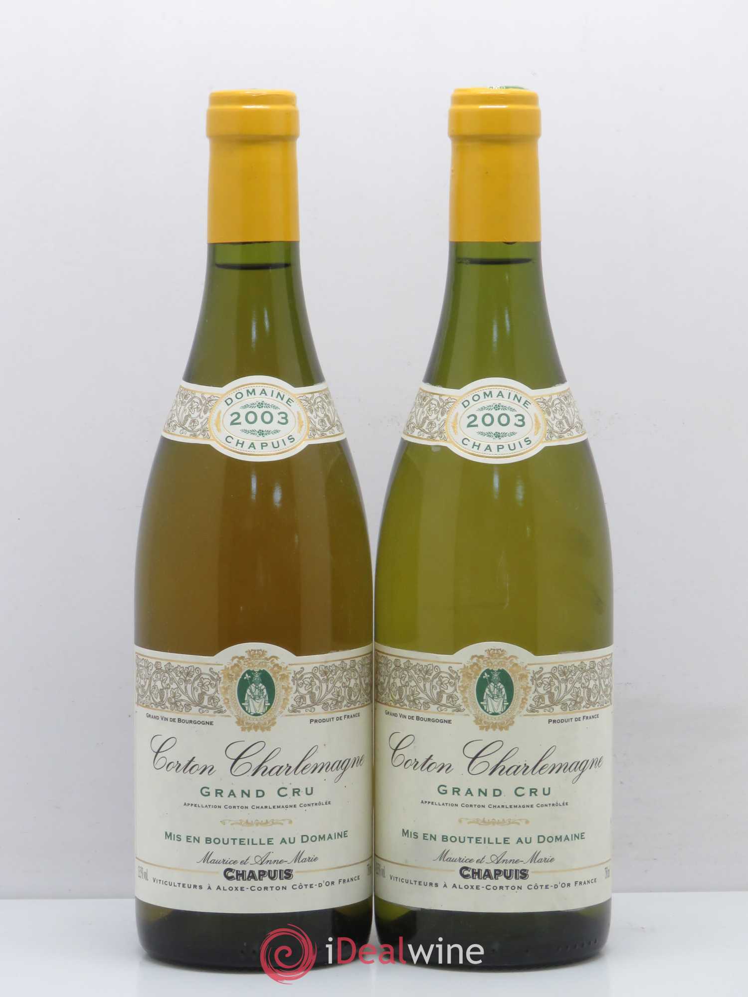 Corton-Charlemagne Grand Cru Domaine Maurice Chapuis 2003 - Posten von 2 Flaschen - 0