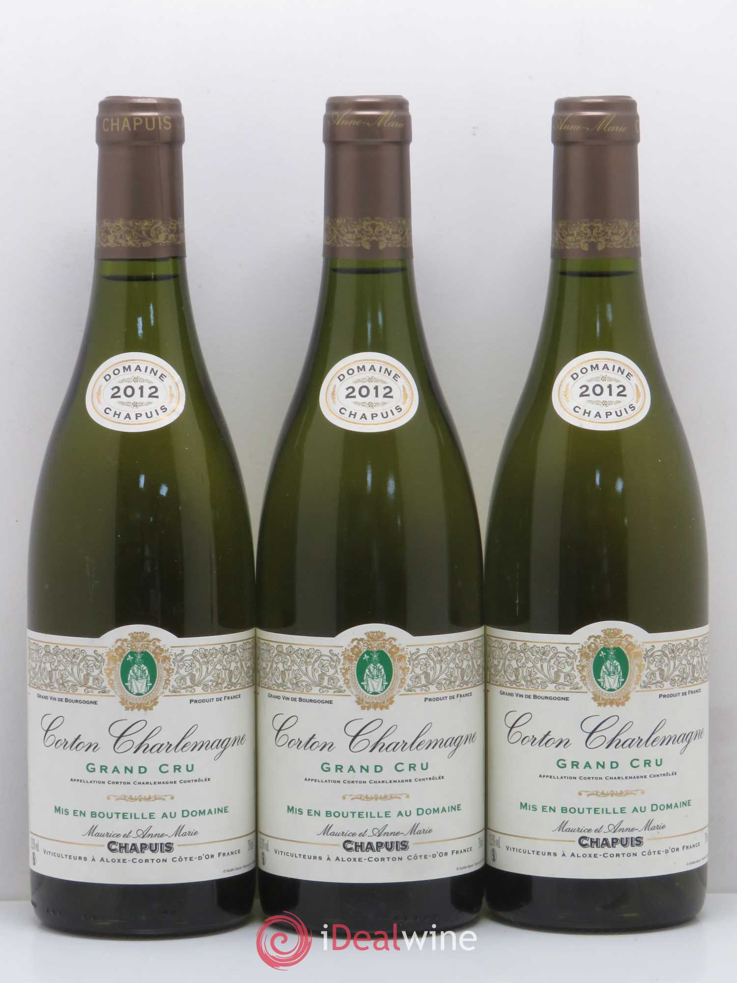 Corton-Charlemagne Grand Cru Domaine Maurice Chapuis 2012 - Posten von 3 Flaschen - 0