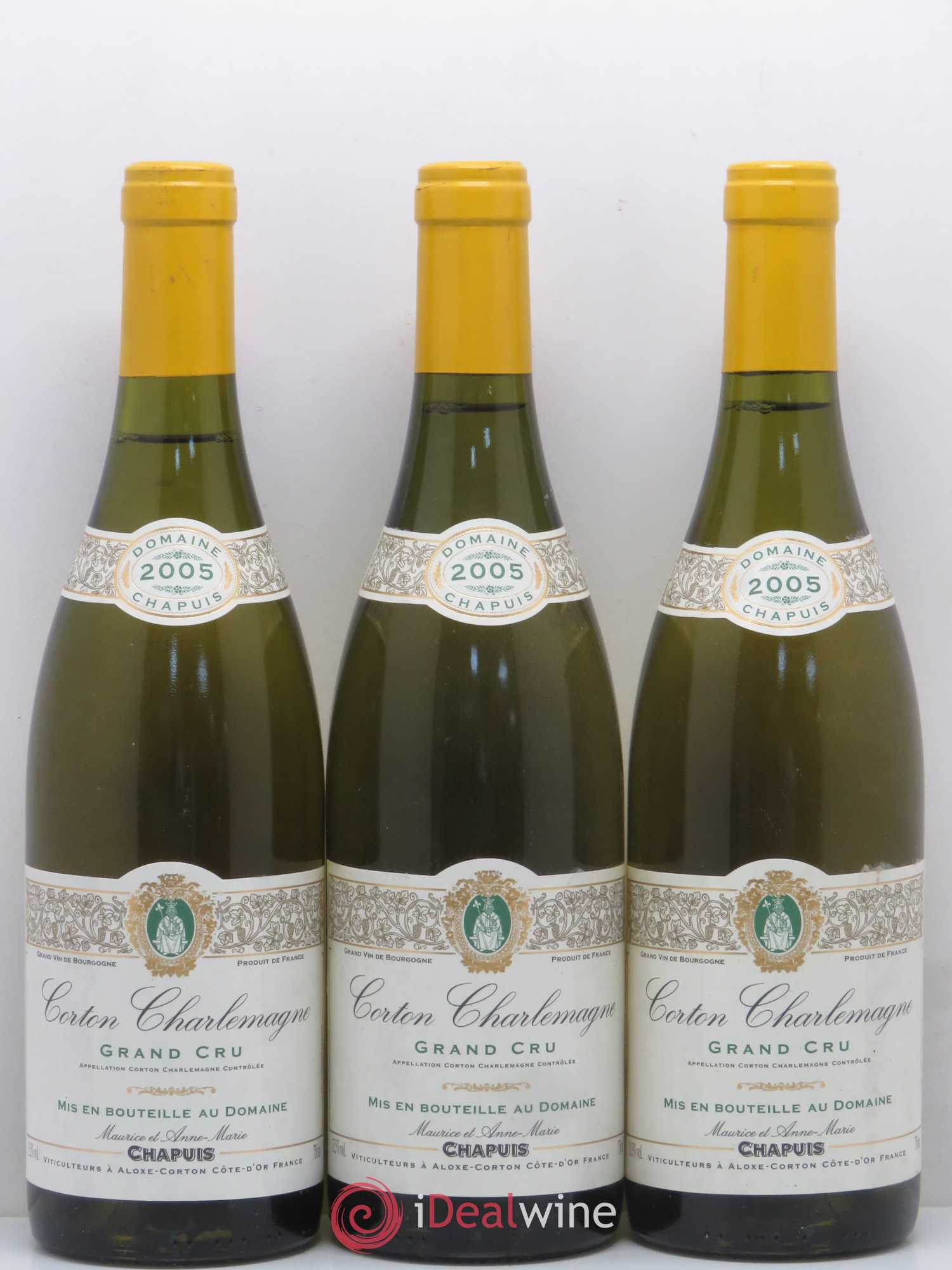 Corton-Charlemagne Grand Cru Domaine Maurice Chapuis 2005 - Posten von 3 Flaschen - 0