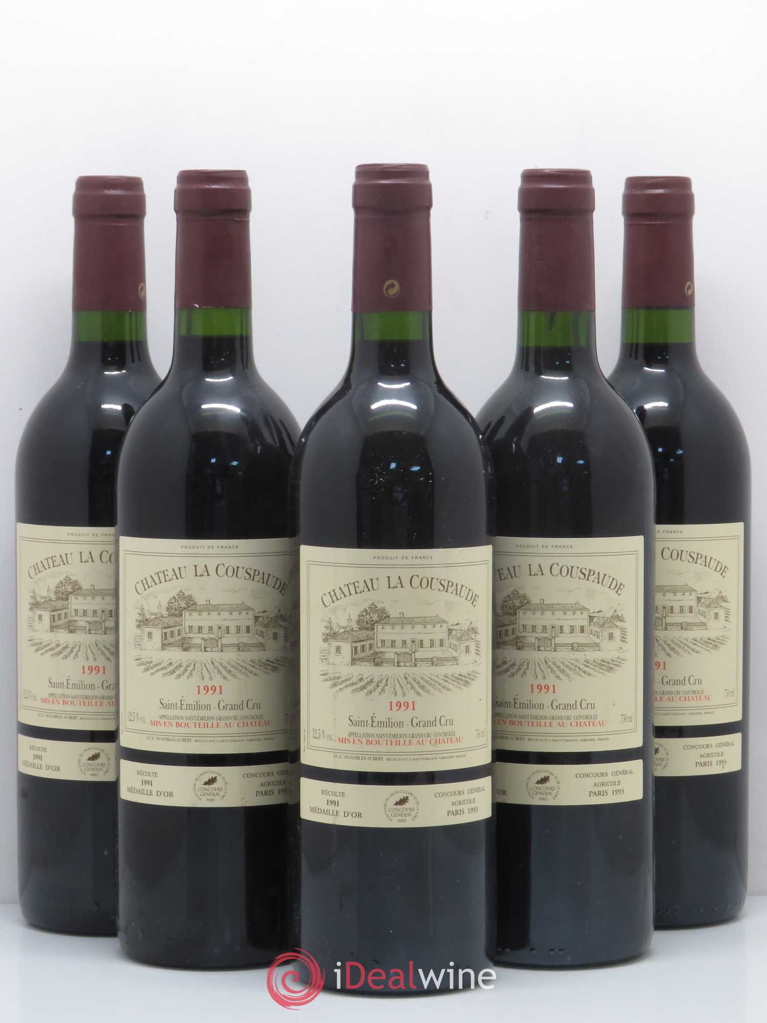 Saint-Émilion Château La Couspaude 1991 - Posten von 5 Flaschen - 0