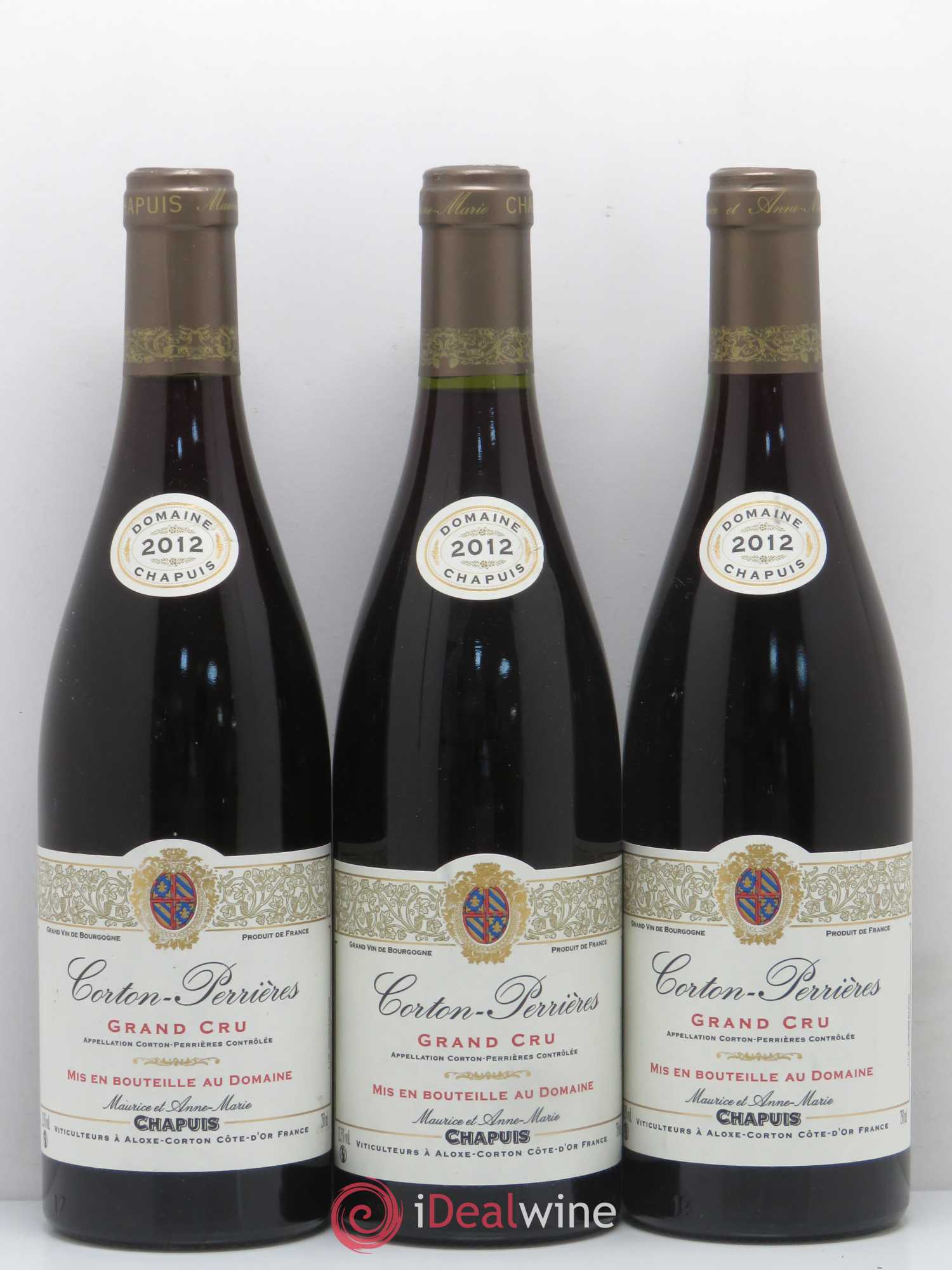 Corton Grand Cru Perrieres Domaine Maurice Chapuis 2012 - Posten von 3 Flaschen - 0