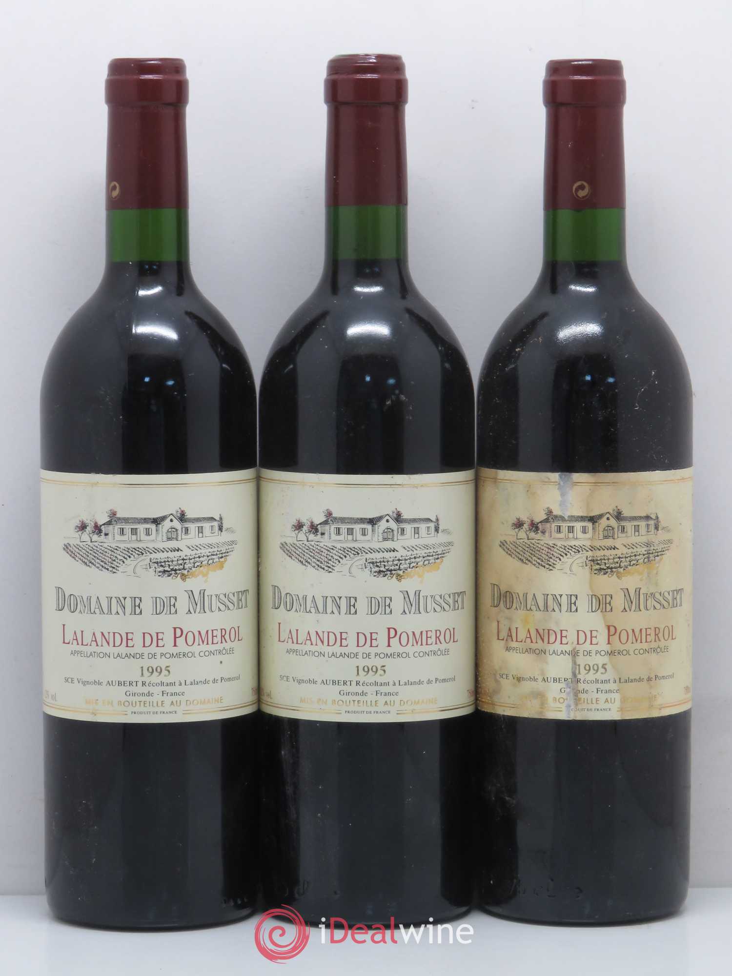 Bordeaux Domaine de Musset Lalande de Pomerol 1995 - Posten von 12 Flaschen - 2