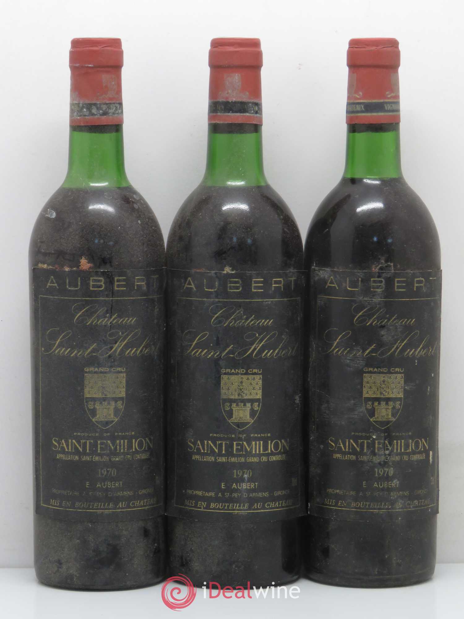 Saint-Émilion Château Saint Hubert 1970 - Lot de 3 bouteilles - 0