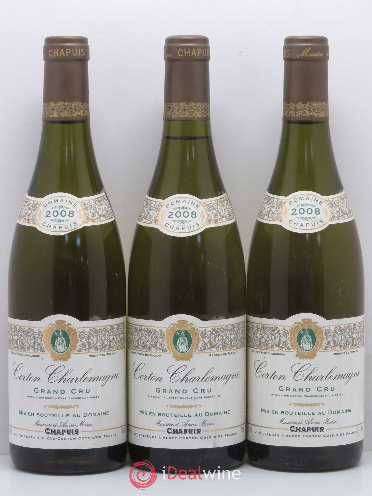 Corton-Charlemagne Grand Cru Domaine Maurice Chapuis 2008 - Posten von 3 Flaschen - 0