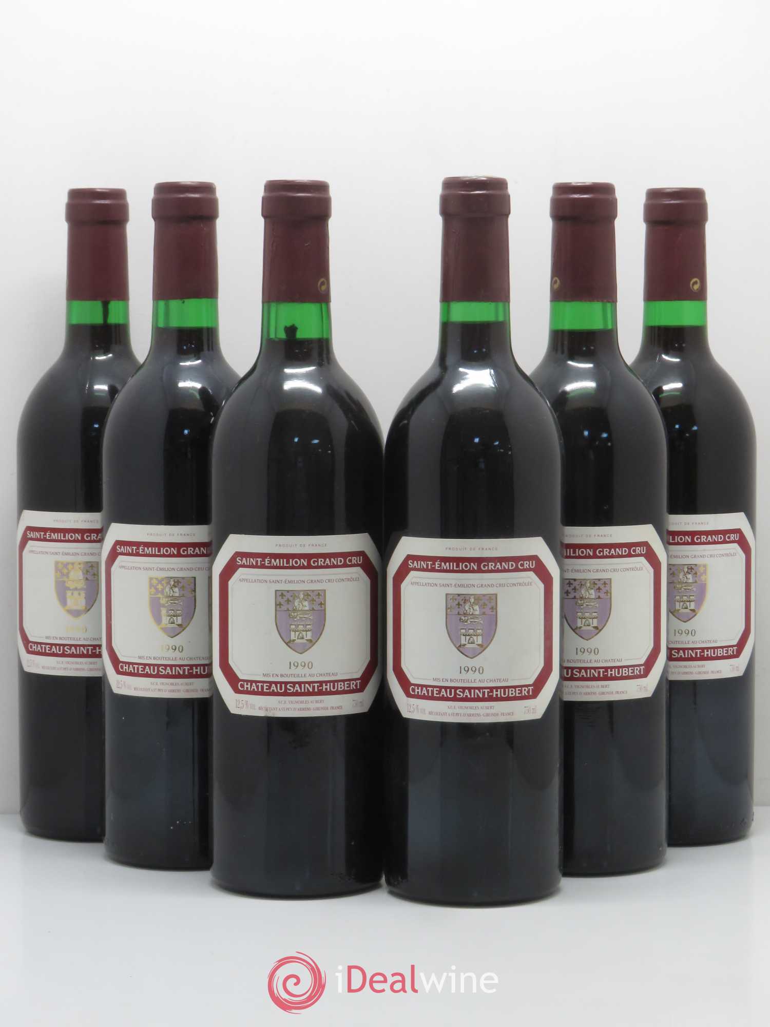 Saint-Émilion Château Saint Hubert 1990 - Lot de 6 bouteilles - 0