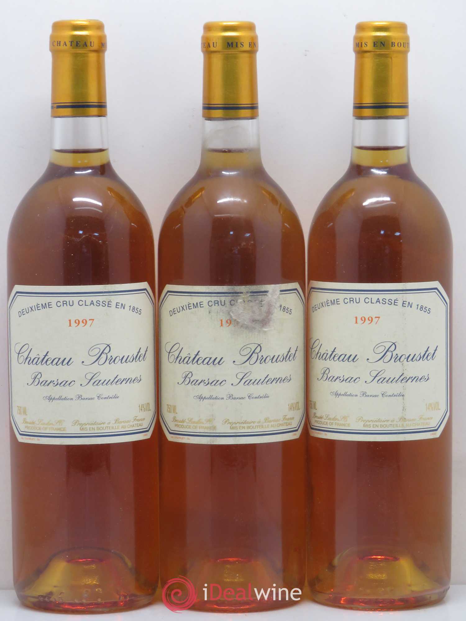 Château Broustet 2ème Grand Cru Classé 1997 - Lotto di 3 bottiglie - 0
