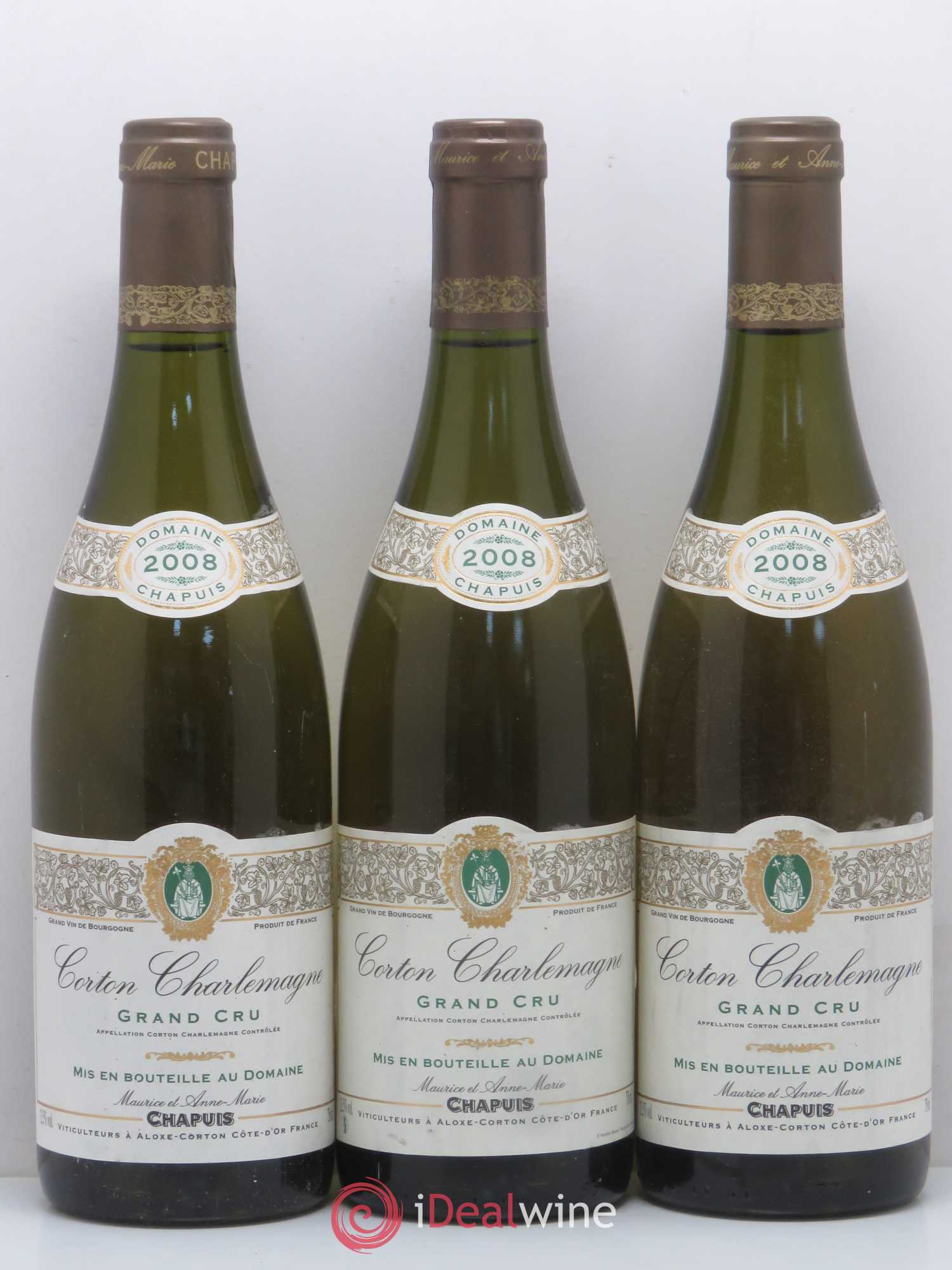 Corton-Charlemagne Grand Cru Domaine Maurice Chapuis 2008 - Lot of 6 bottles - 1