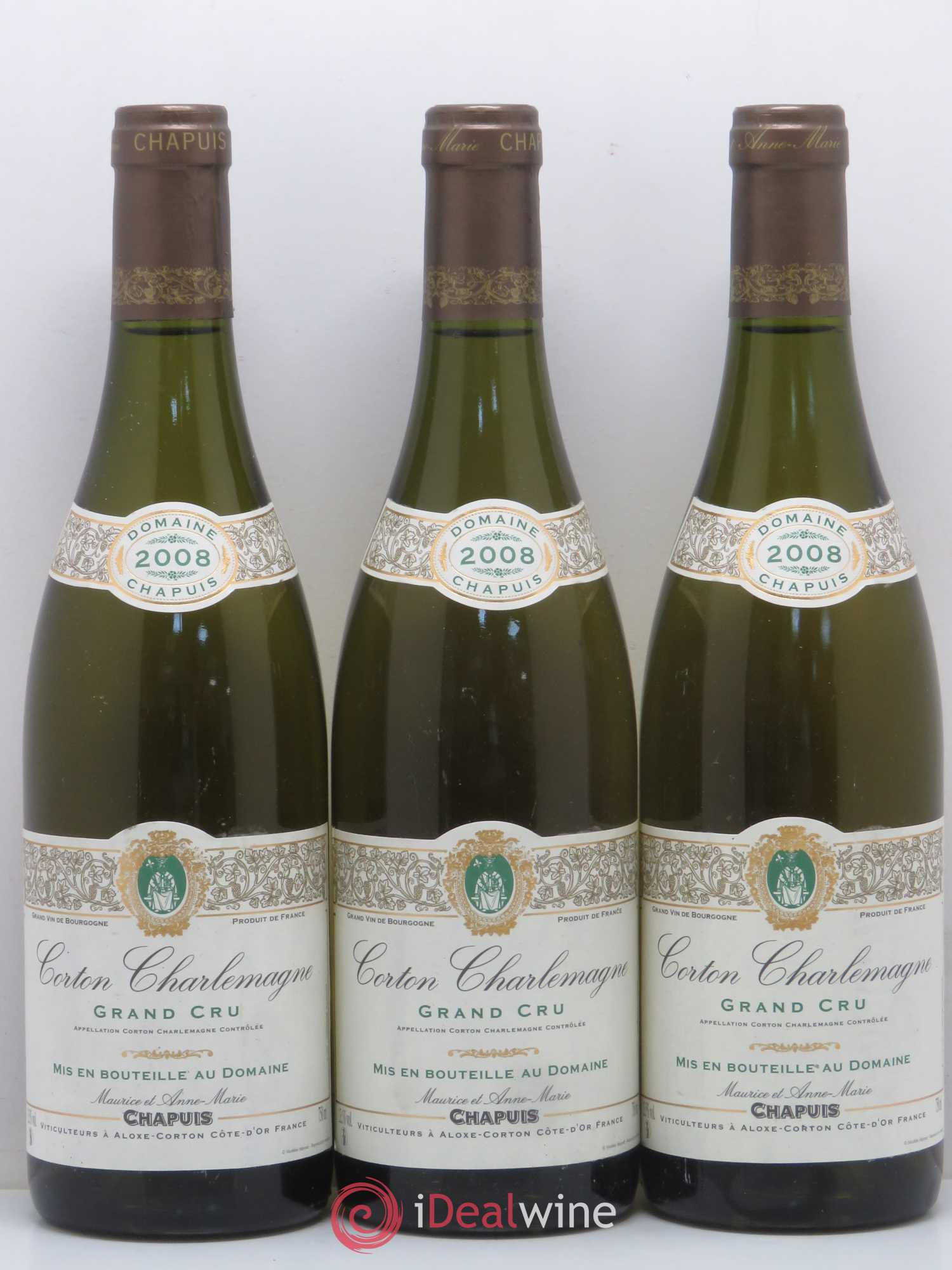 Corton-Charlemagne Grand Cru Domaine Maurice Chapuis (sans prix de réserve) 2008 - Posten von 6 Flaschen - 1