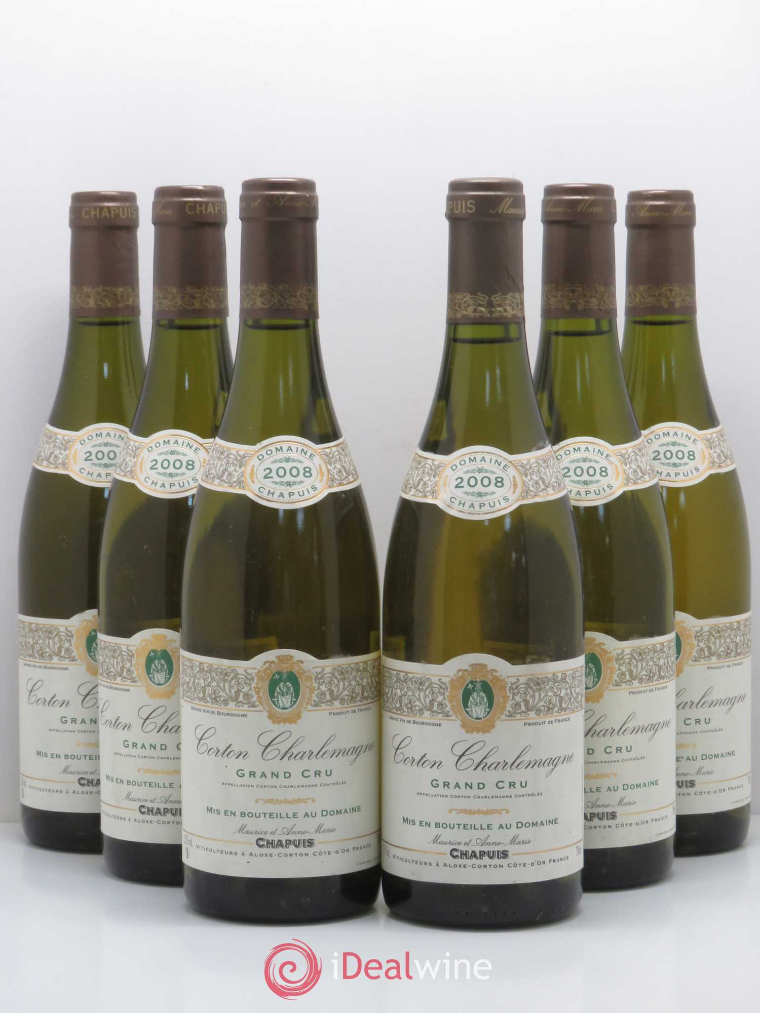 Corton-Charlemagne Grand Cru Domaine Maurice Chapuis (sans prix de réserve) 2008 - Posten von 6 Flaschen - 0