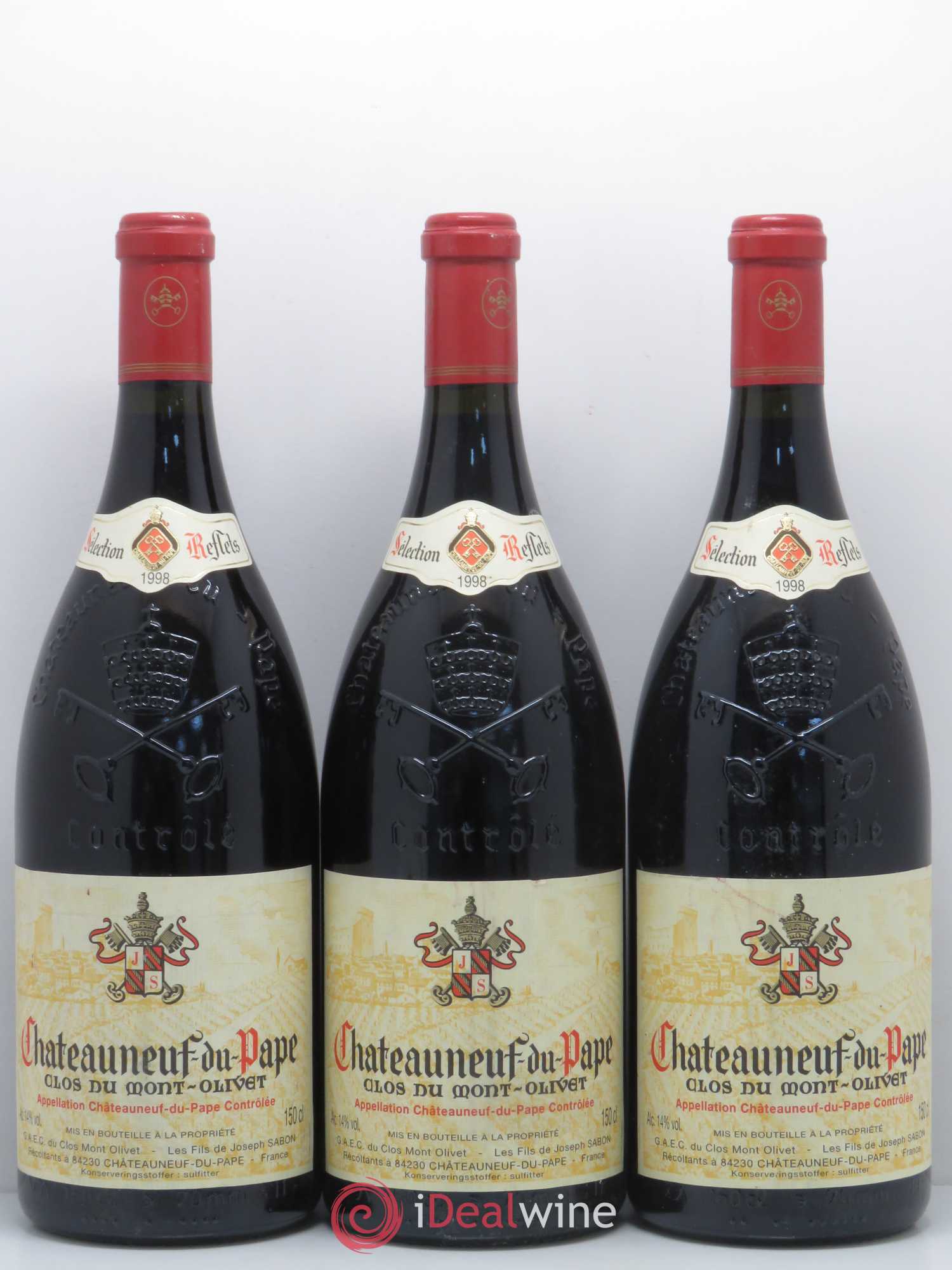 Châteauneuf-du-Pape Clos du Mont-Olivet 1998 - Lot de 3 magnums - 0